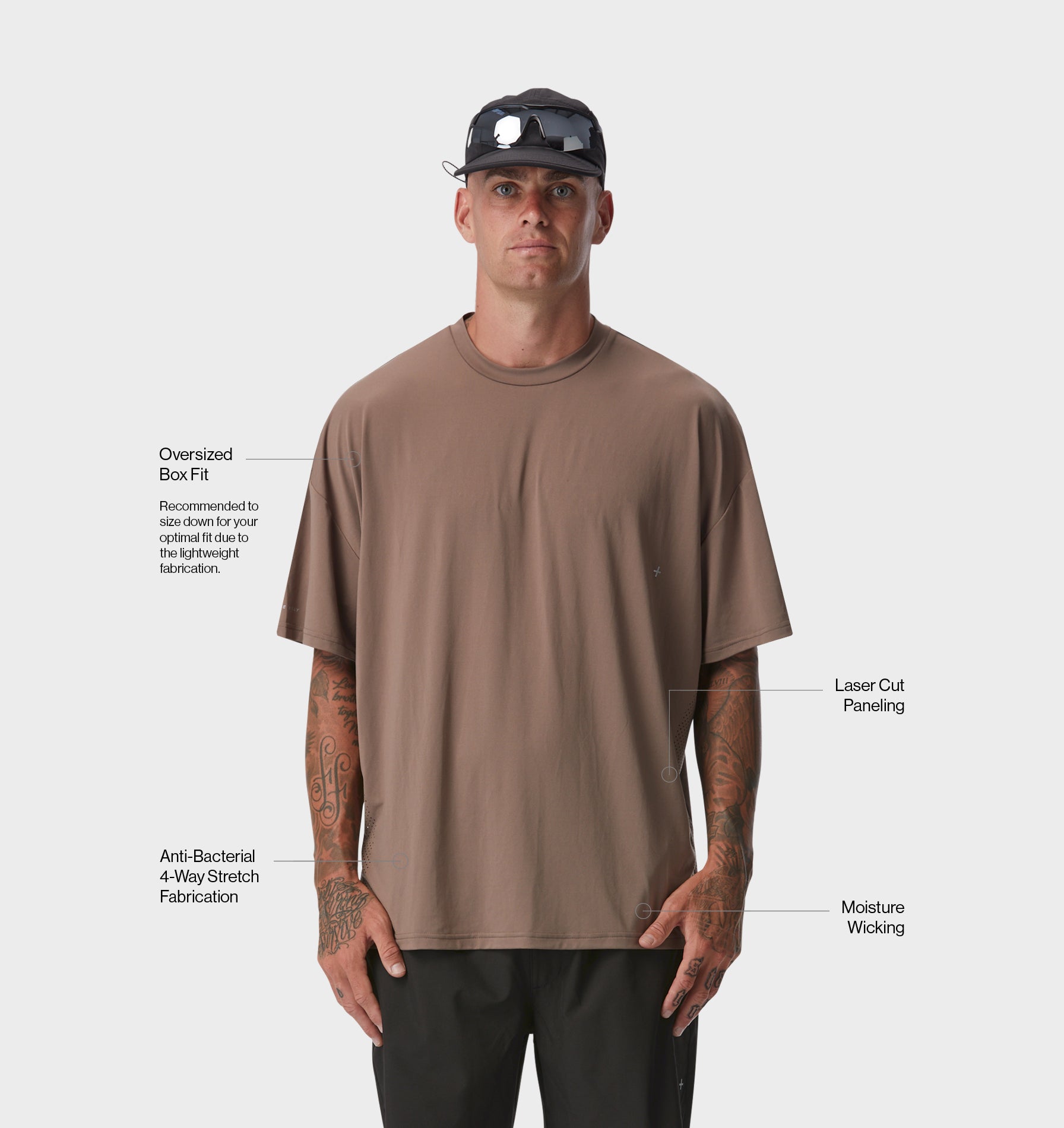 Active Box Tee - Mocha