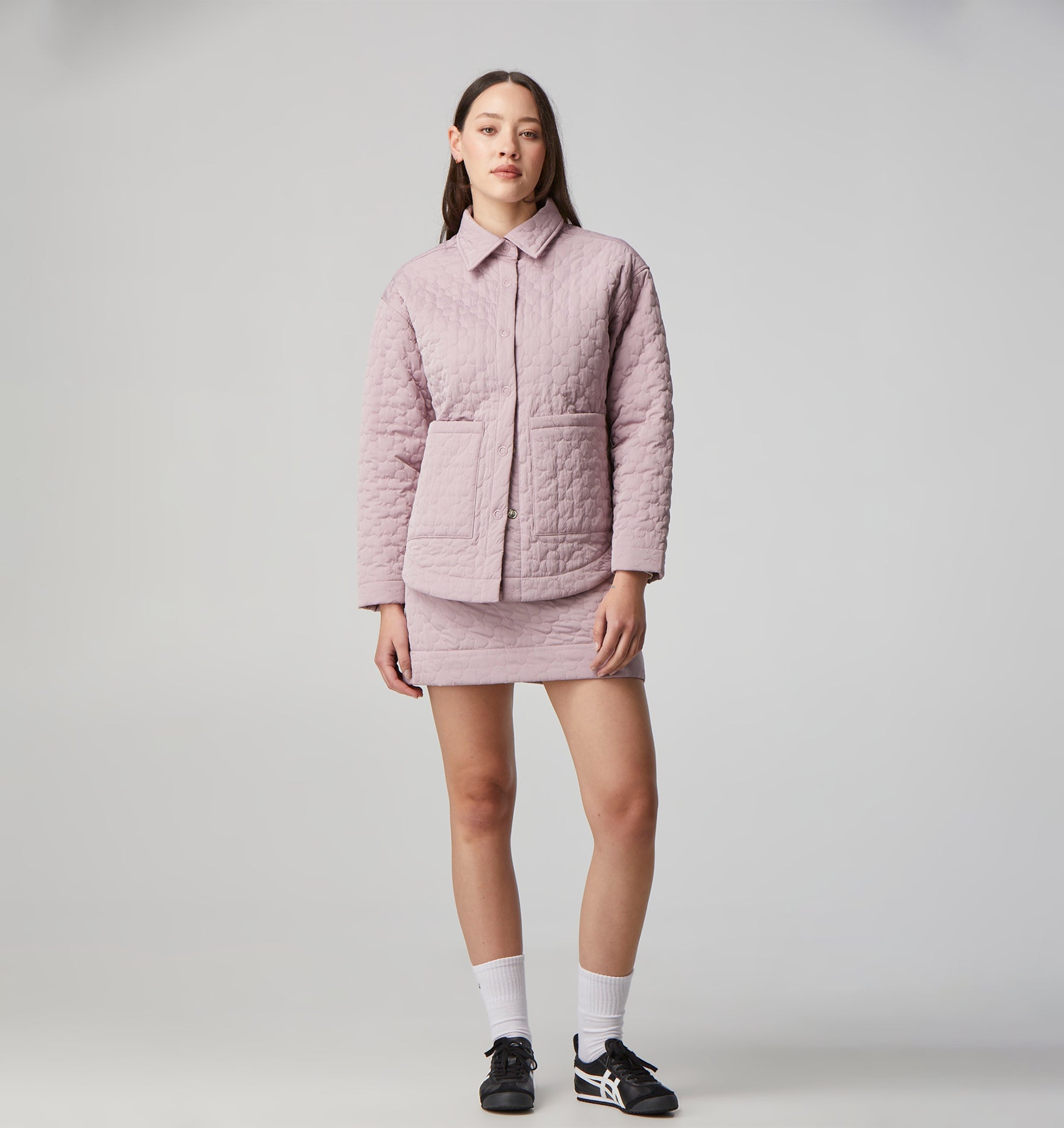 Quilted Shacket - Dusty Pink