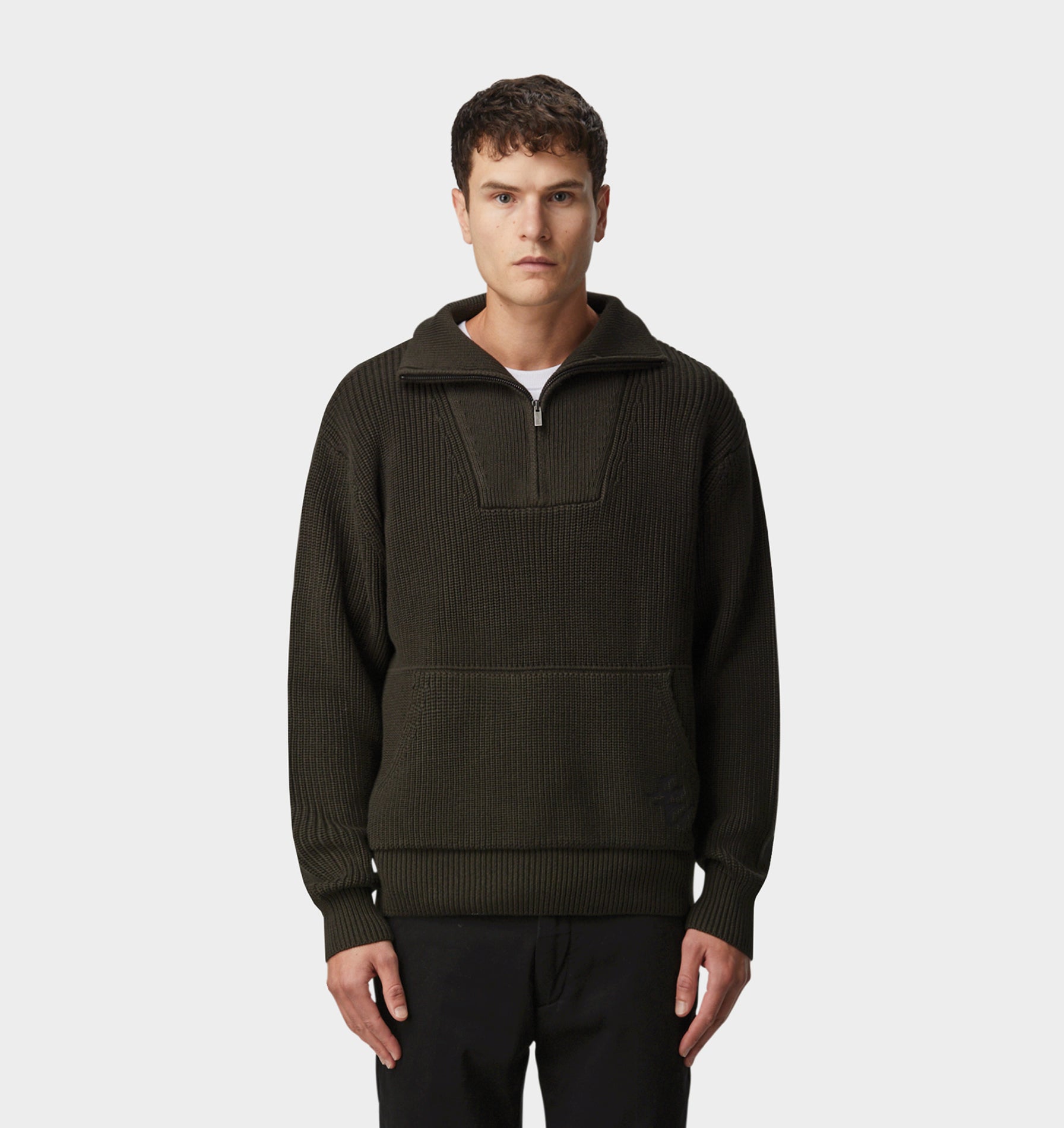 Mateo Zip Sweater - Moss