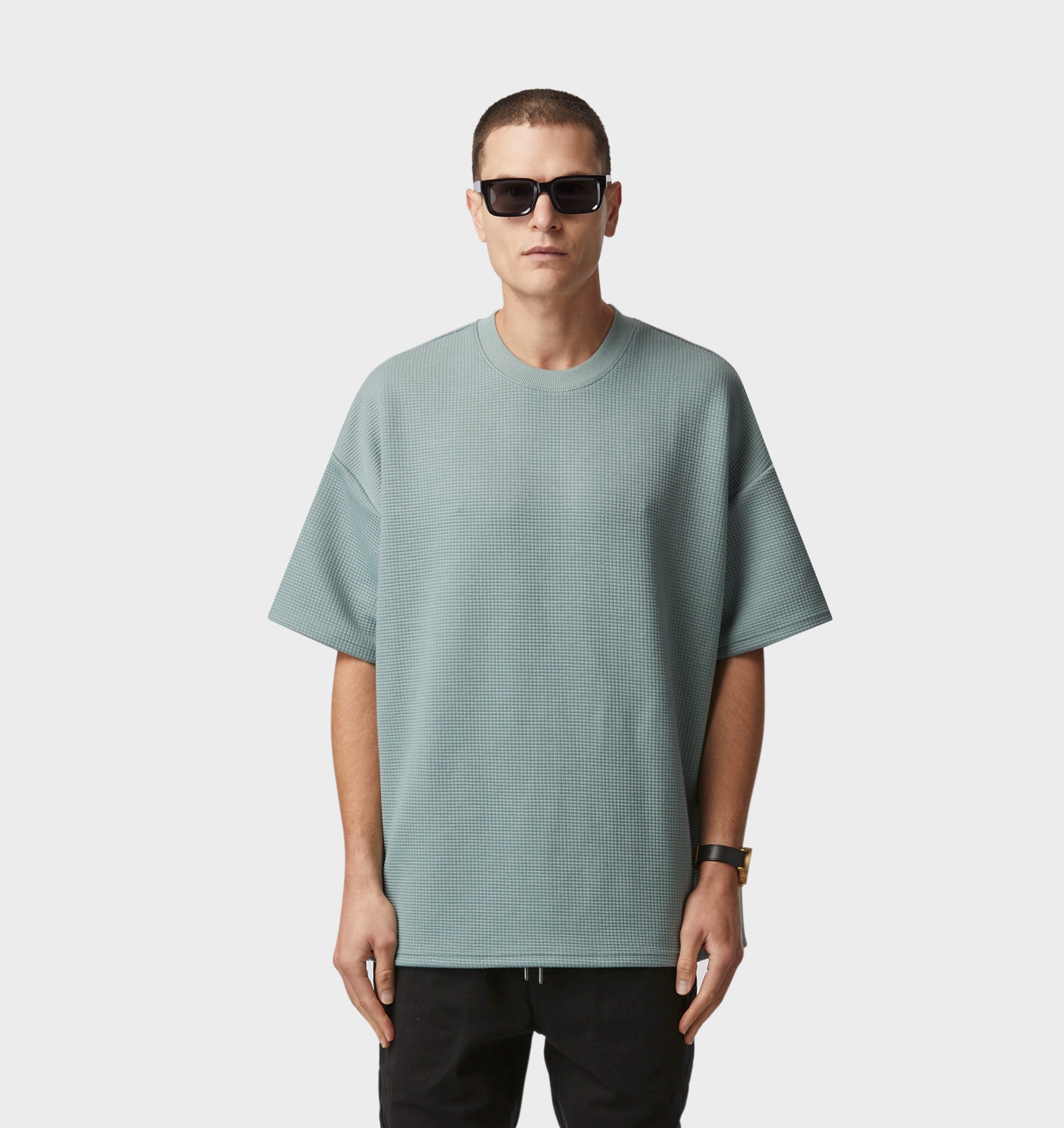 Textured Heavy Box Tee - Foam Grey