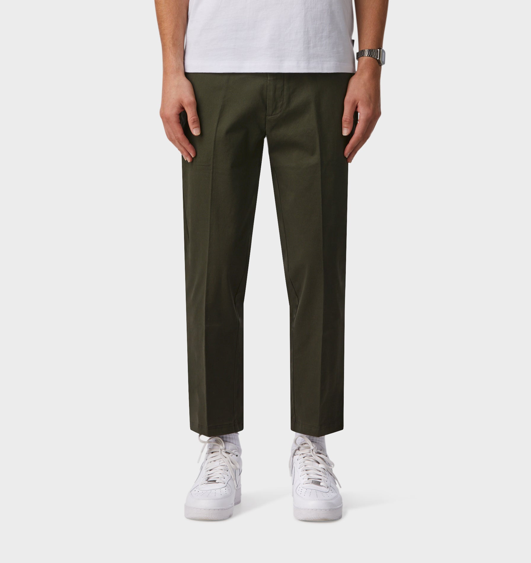 Printed Twill Slim Kobe pant - Regular - Khaki/Black