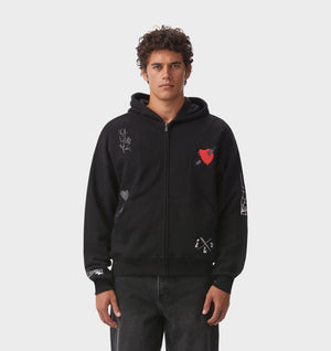 Ugly Love Zip Up Box Hood - Black