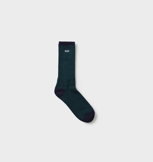 Stripe Basic Sock - Green/Navy