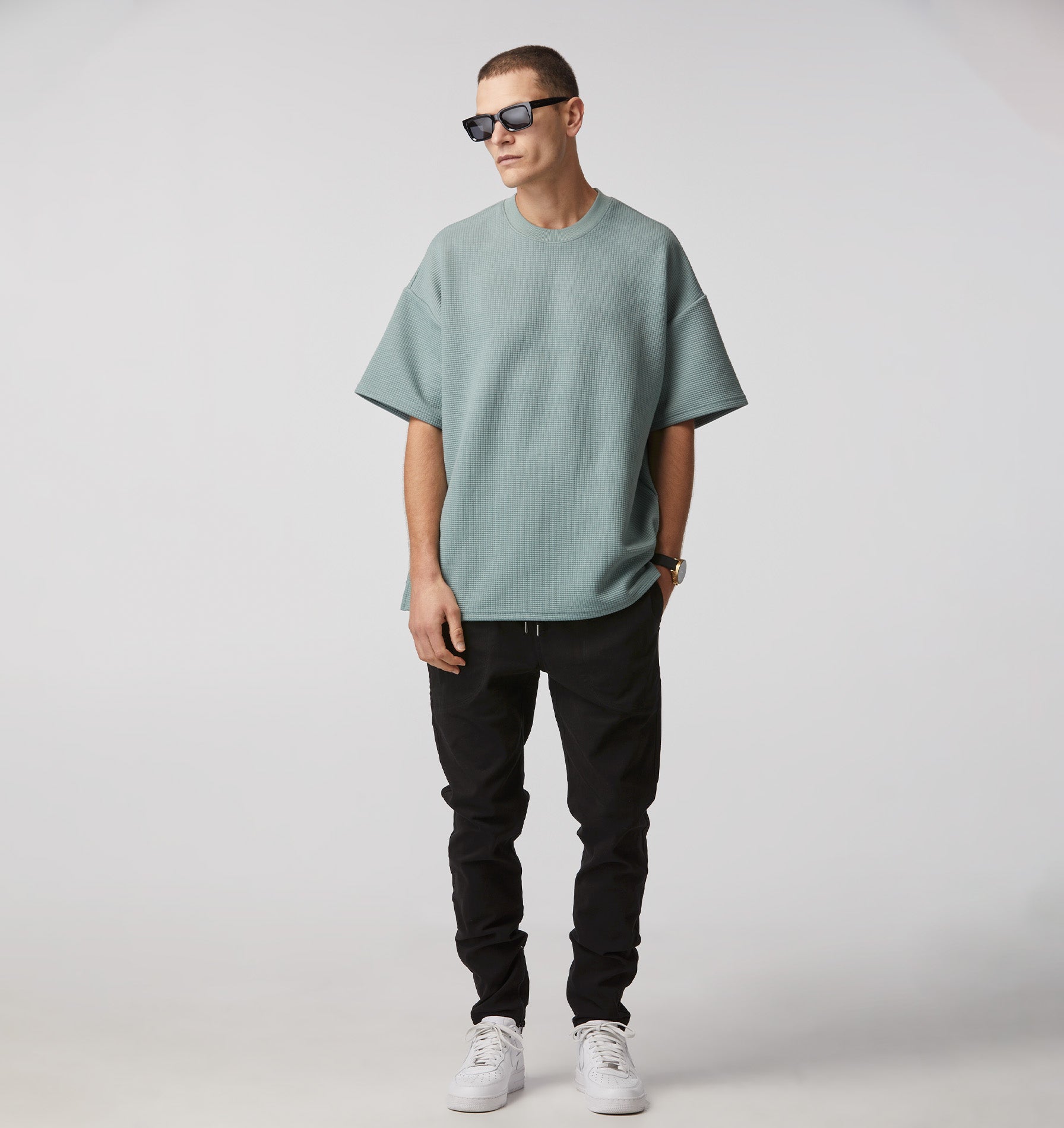 Textured Heavy Box Tee - Foam Grey