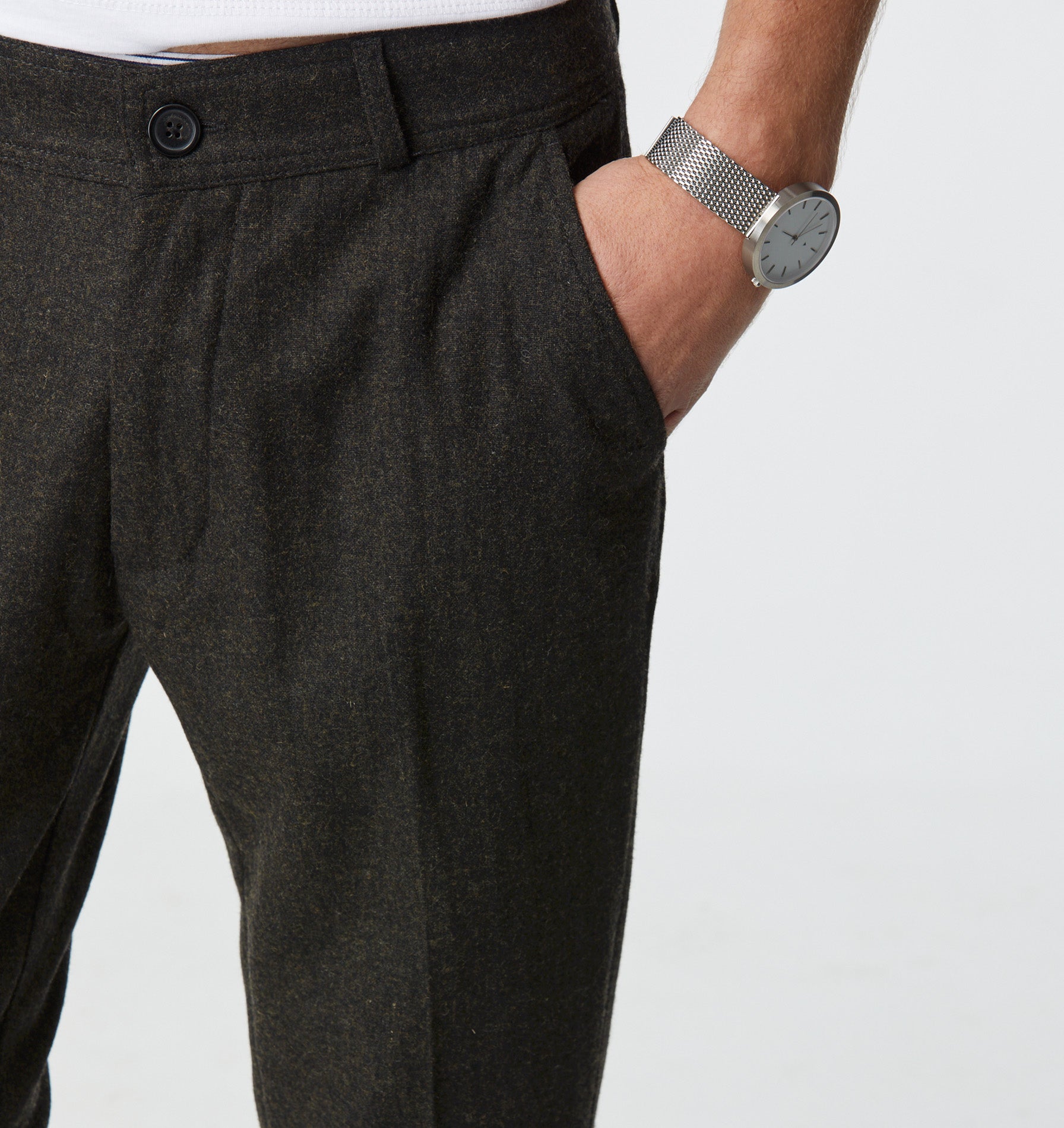 Slim Kobe Pant - Regular - Dark Olive Wool