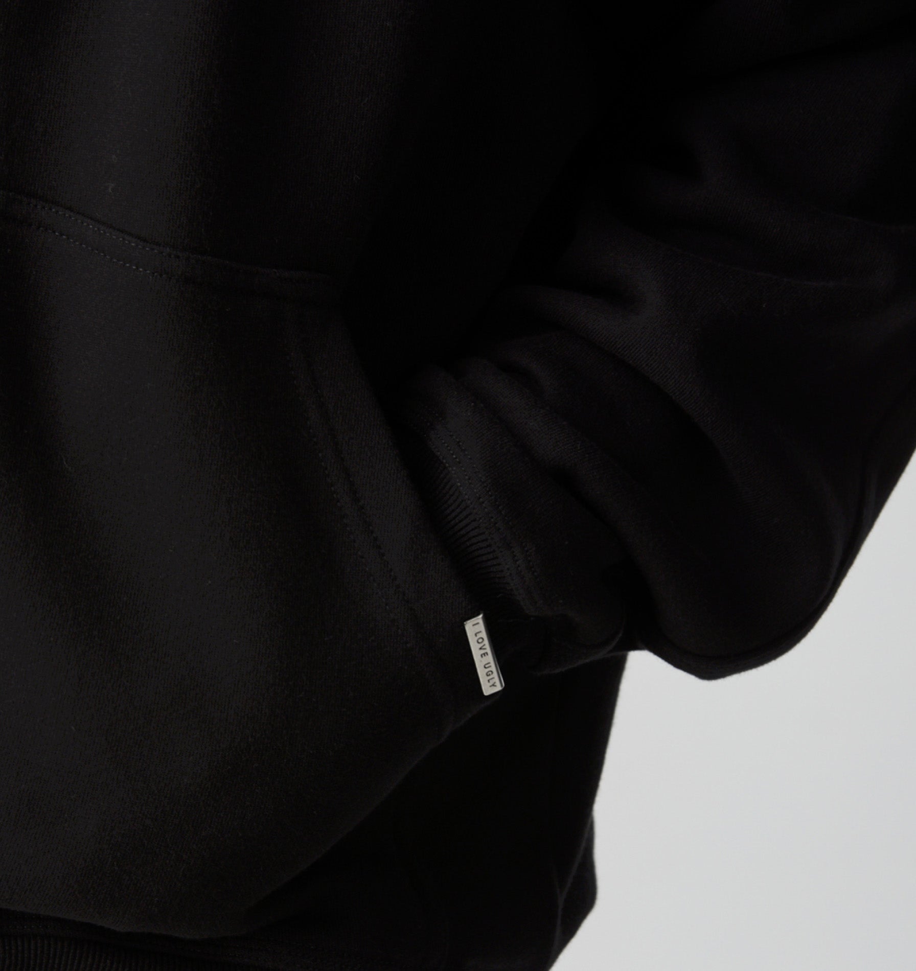 Zip Up Box Hood - Black