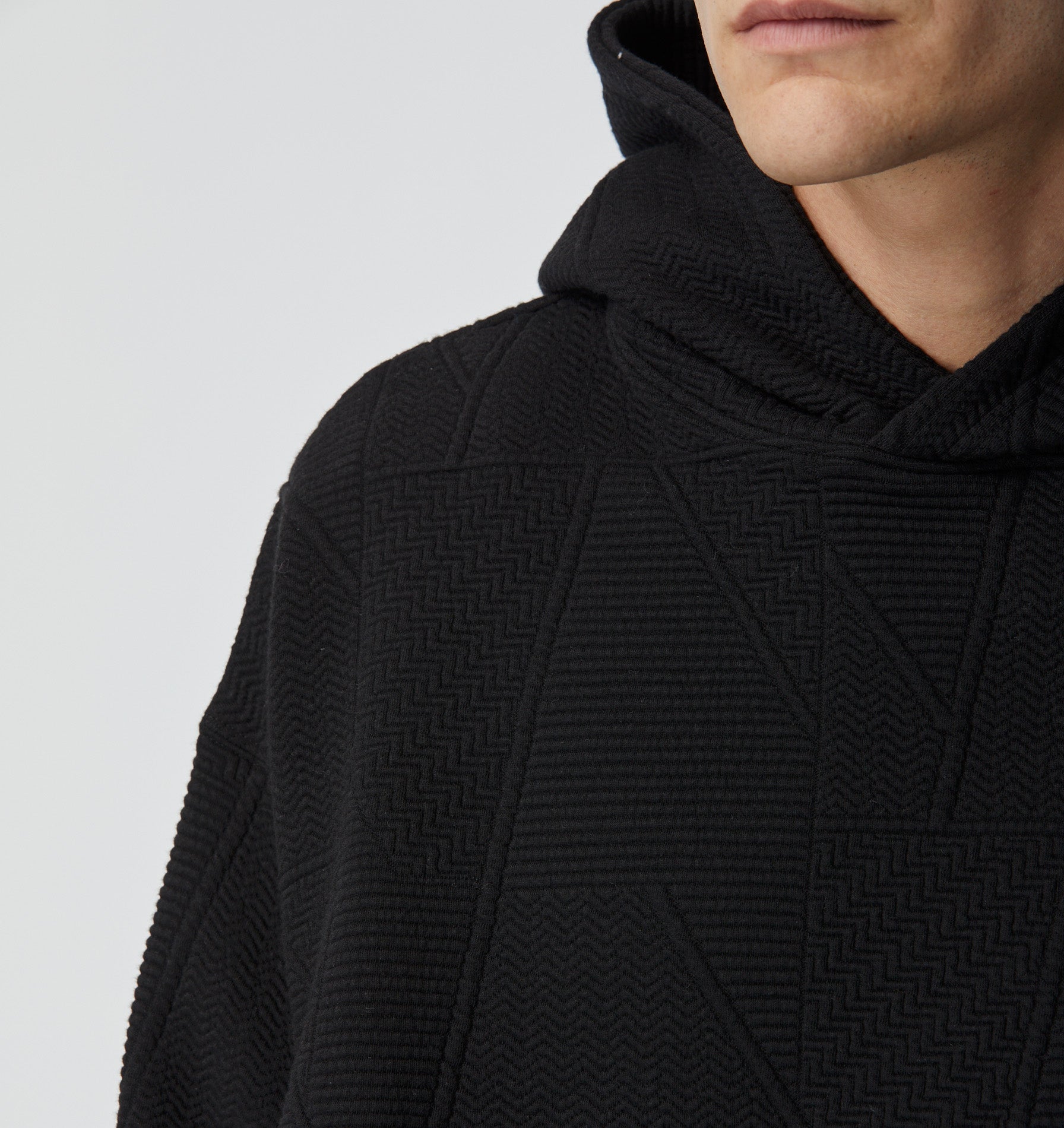 Mosaic Textured Box Hood - Black