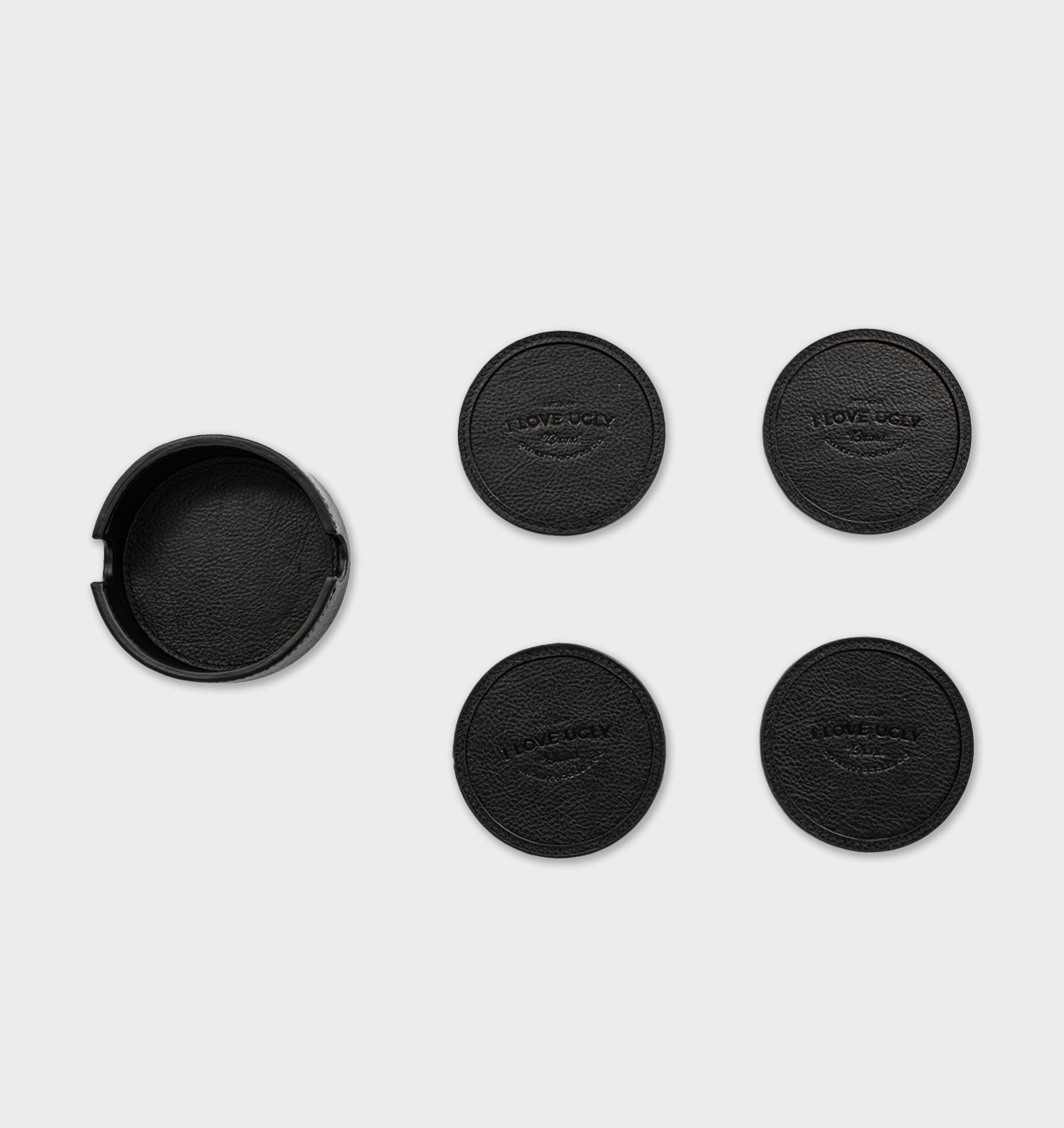 Leather Coasters - Black