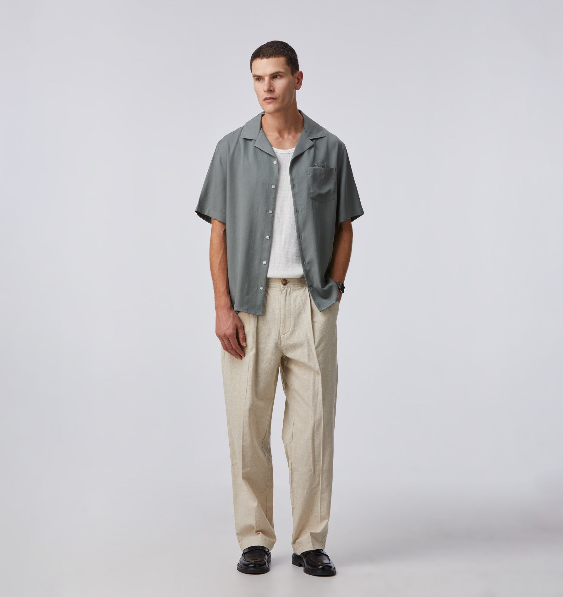 Linen Winston Pant - Bone