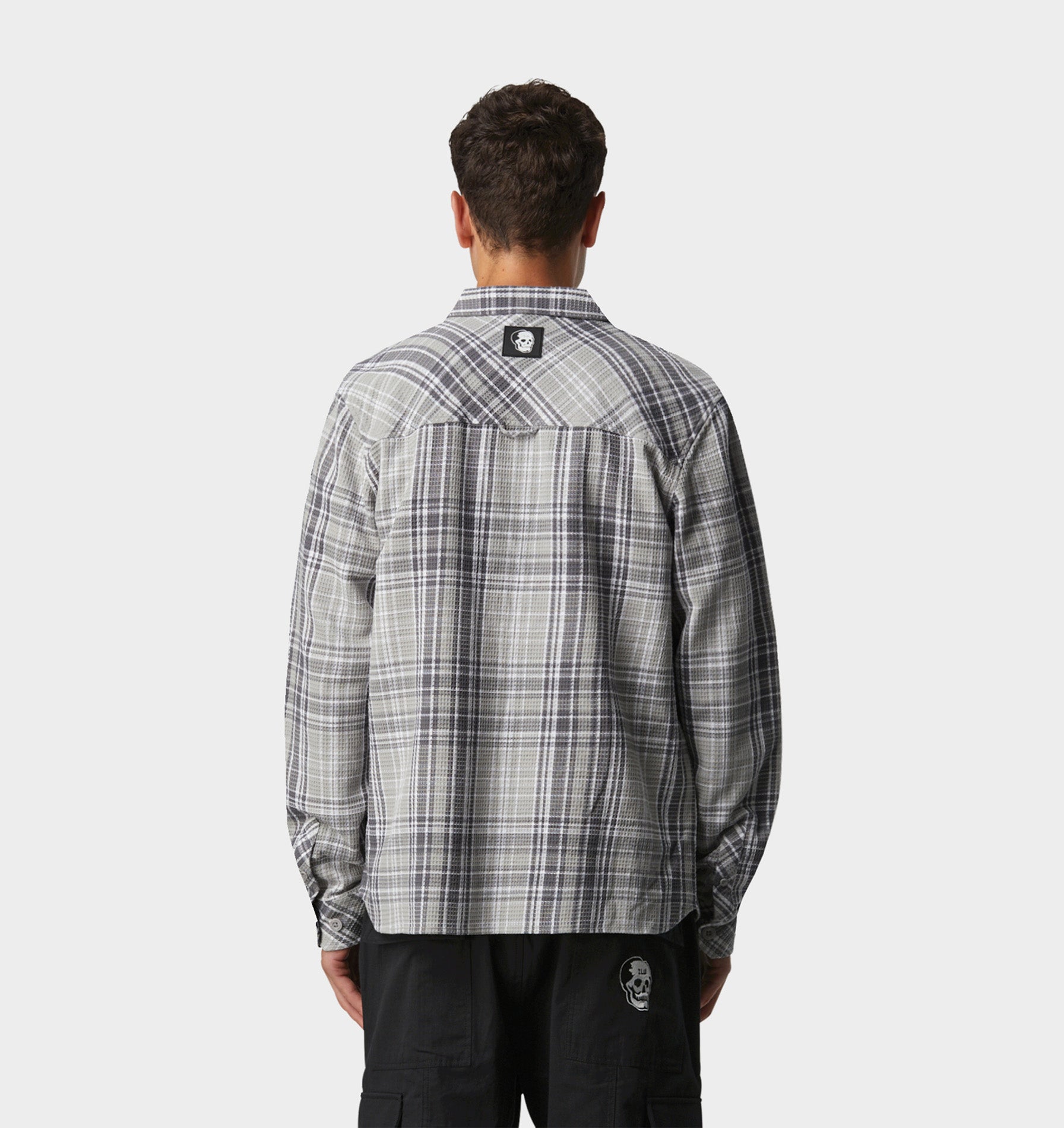 Check Waffle Shirt - Grey