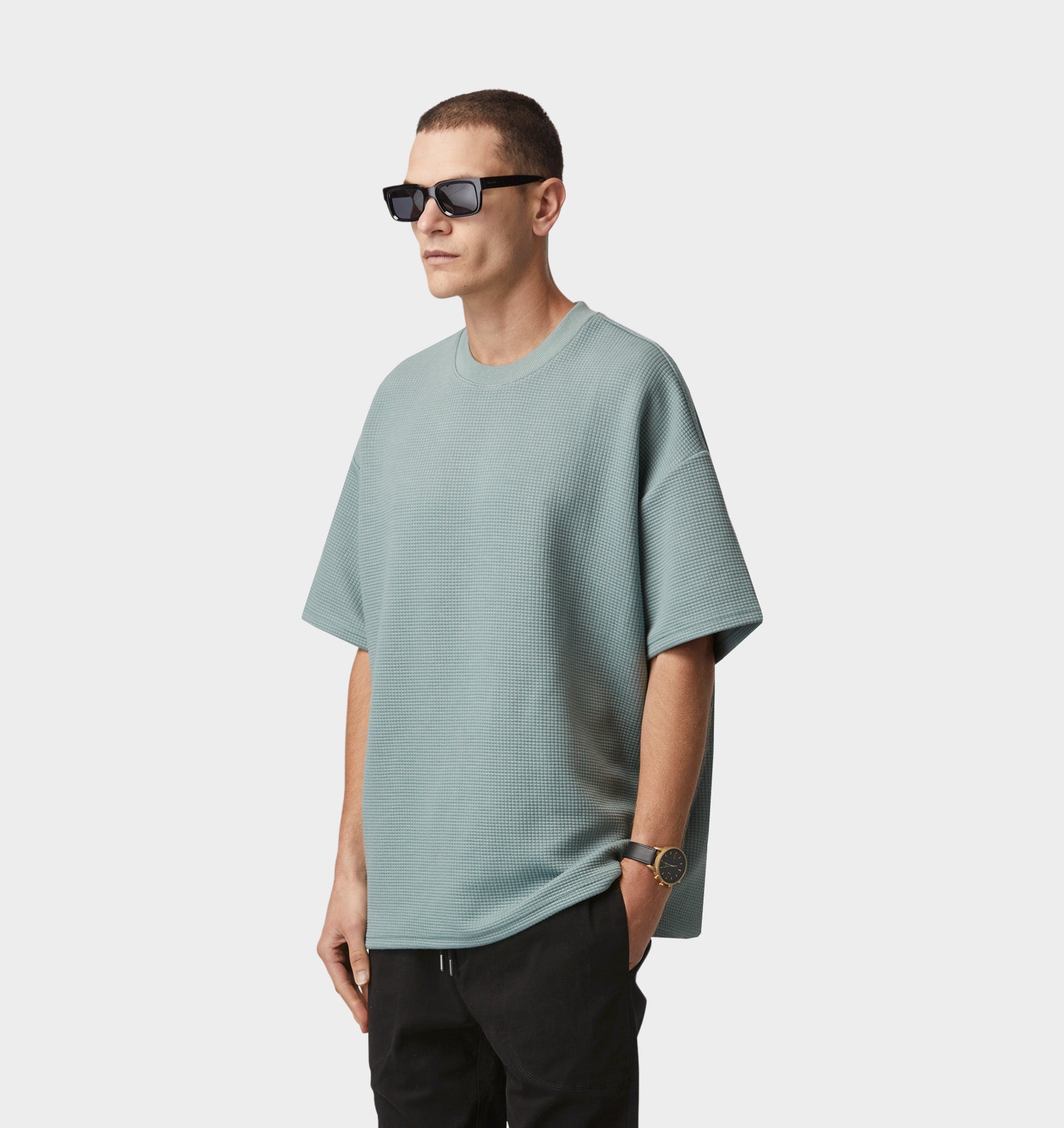 Textured Heavy Box Tee - Foam Grey