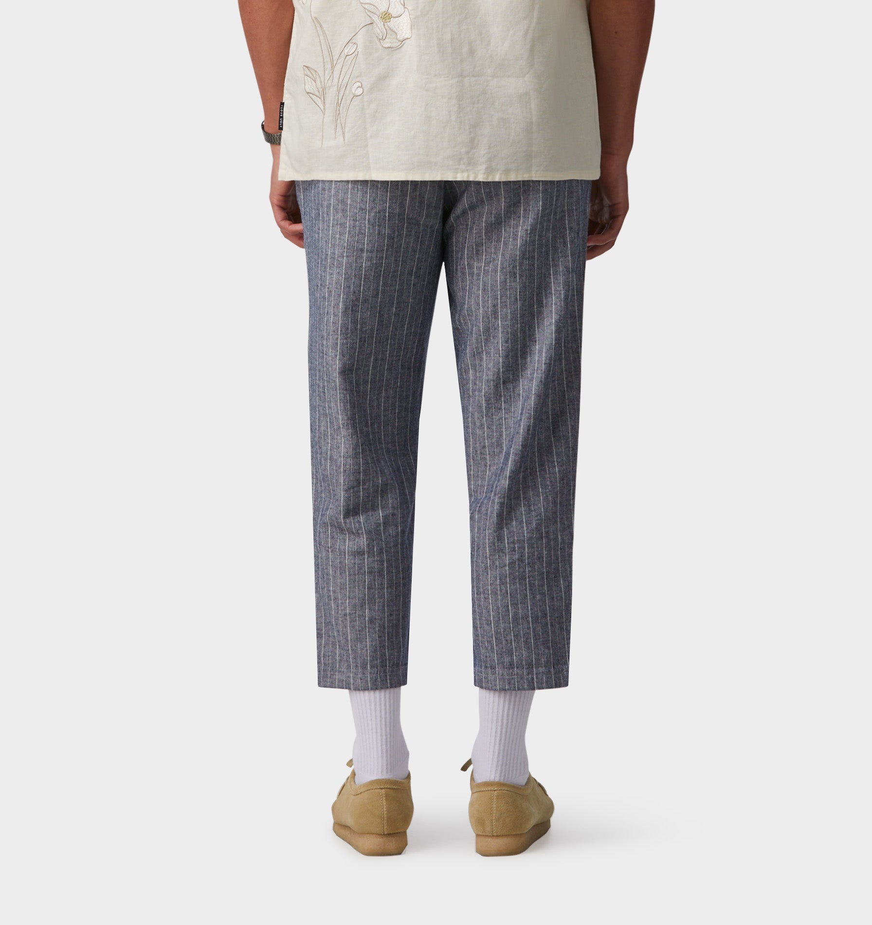 Linen Kobe Pant - Indigo/White Stripe