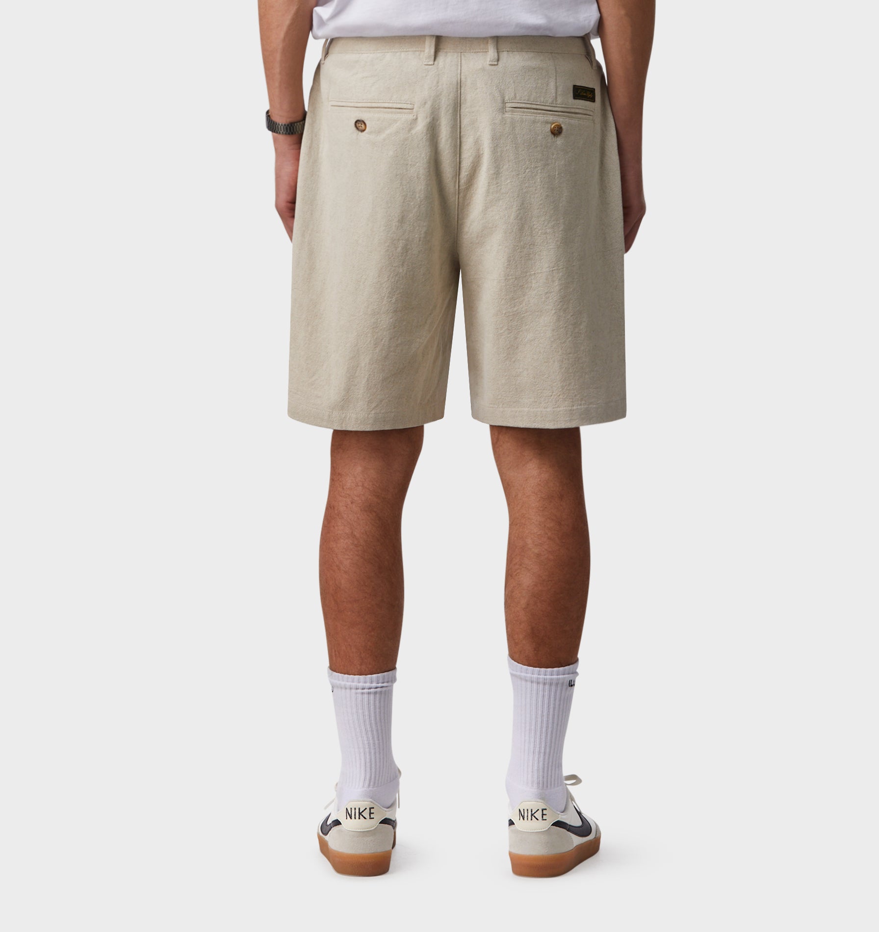 Linen Quincy Pleated Short - Bone