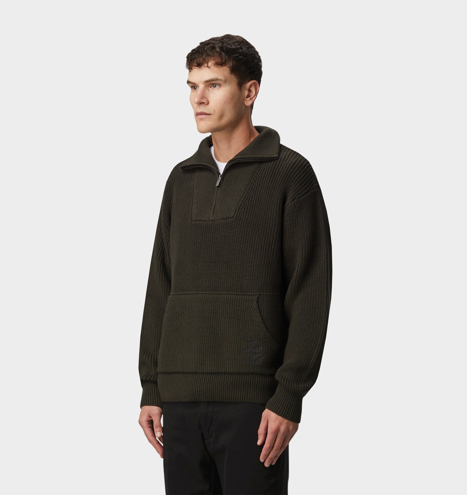 Mateo Zip Sweater - Moss