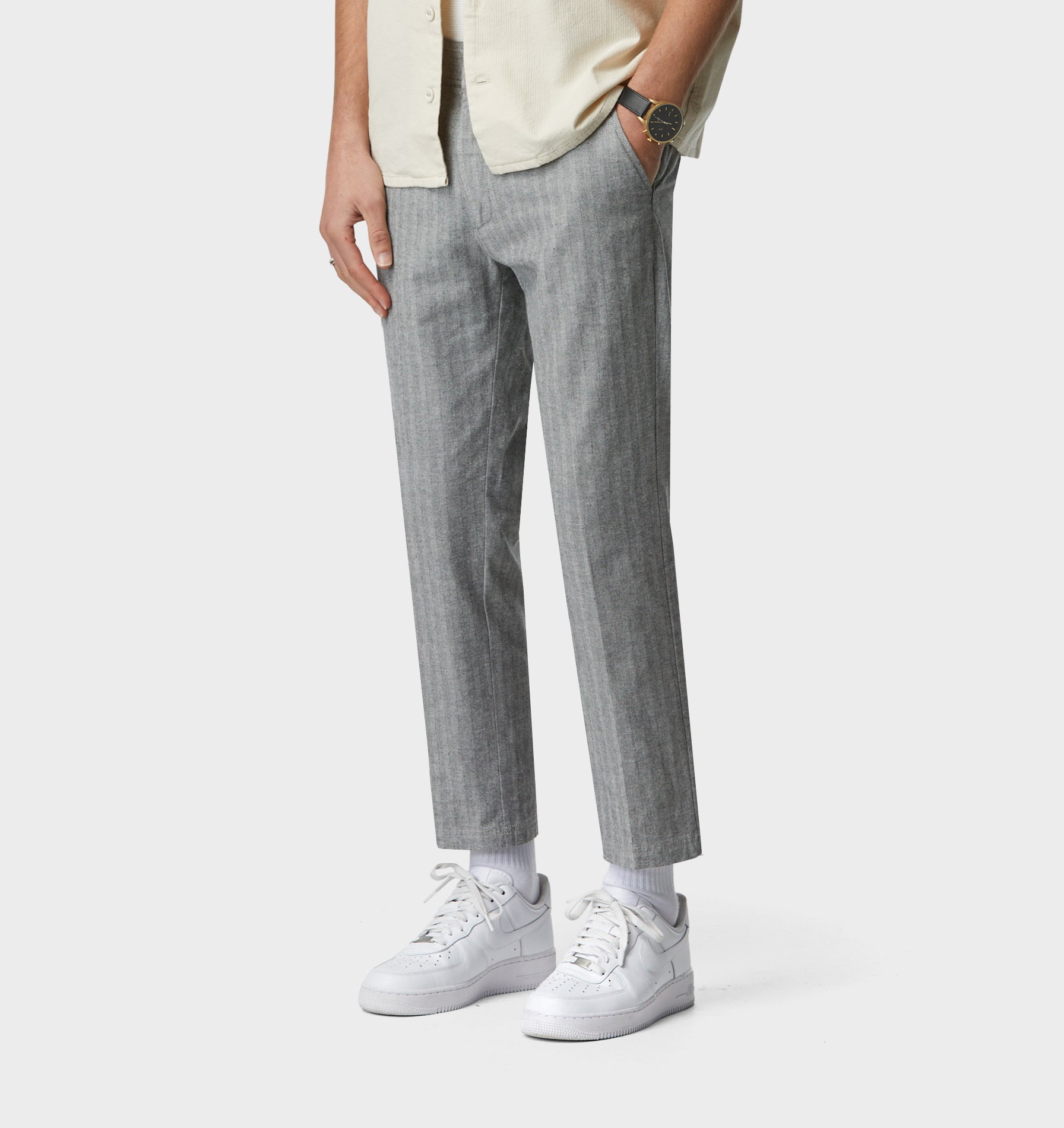 Slim Kobe Pant - Regular - Grey Herringbone