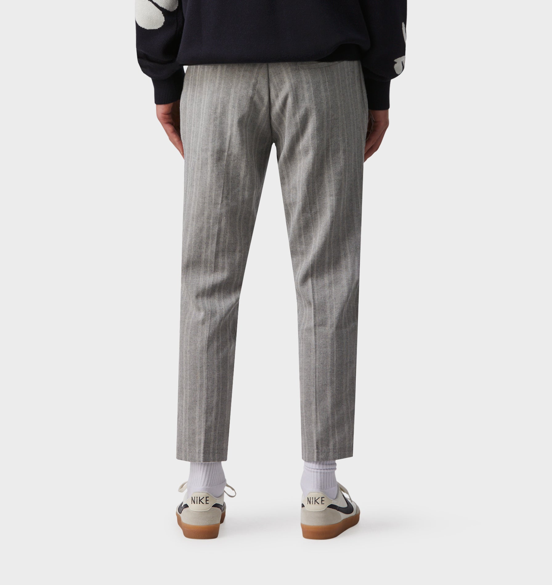 Herringbone Linen Slim Kobe Pant - Regular - Grey