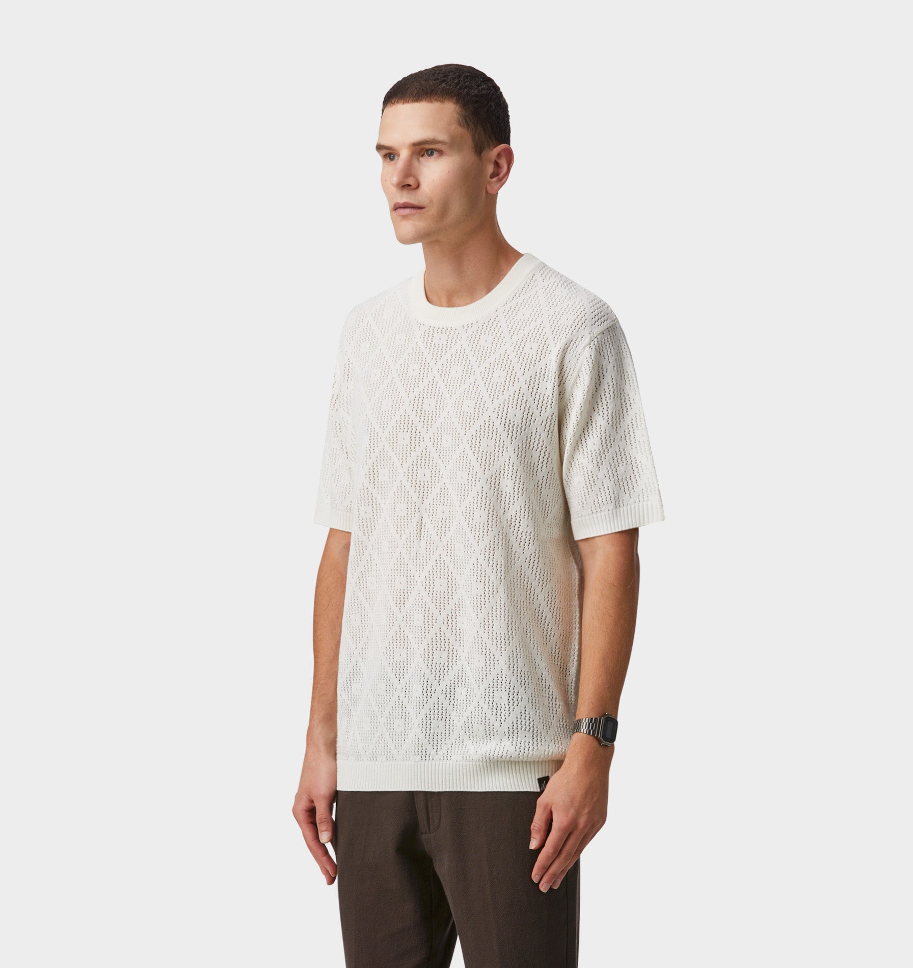 Textured Knit Tee - Off White