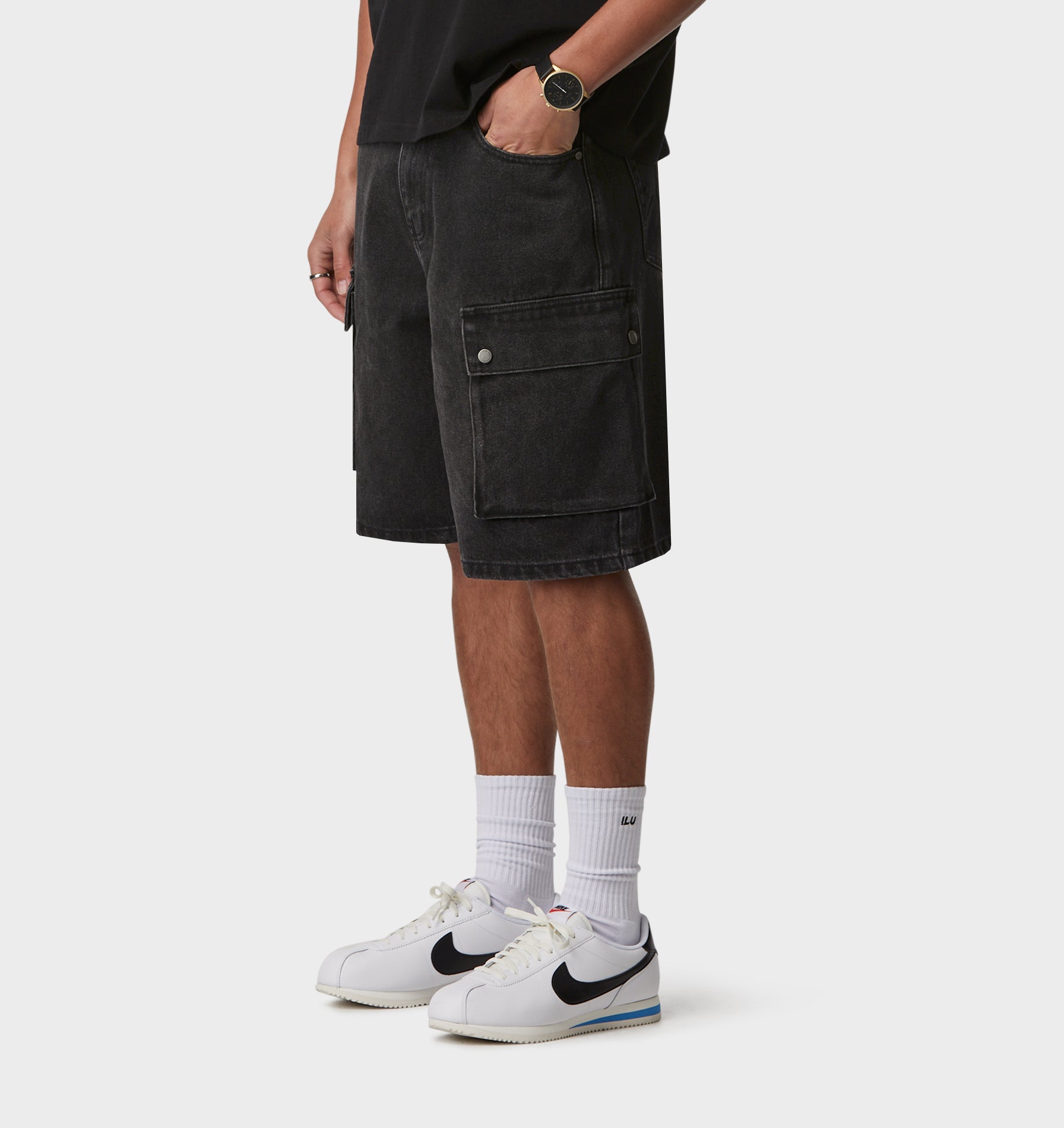 Bronson Cargo Short - Washed Black