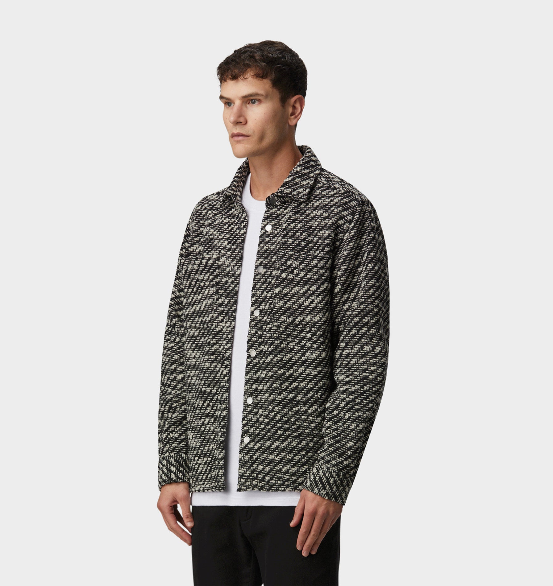 Boucle Overshirt - Black/White