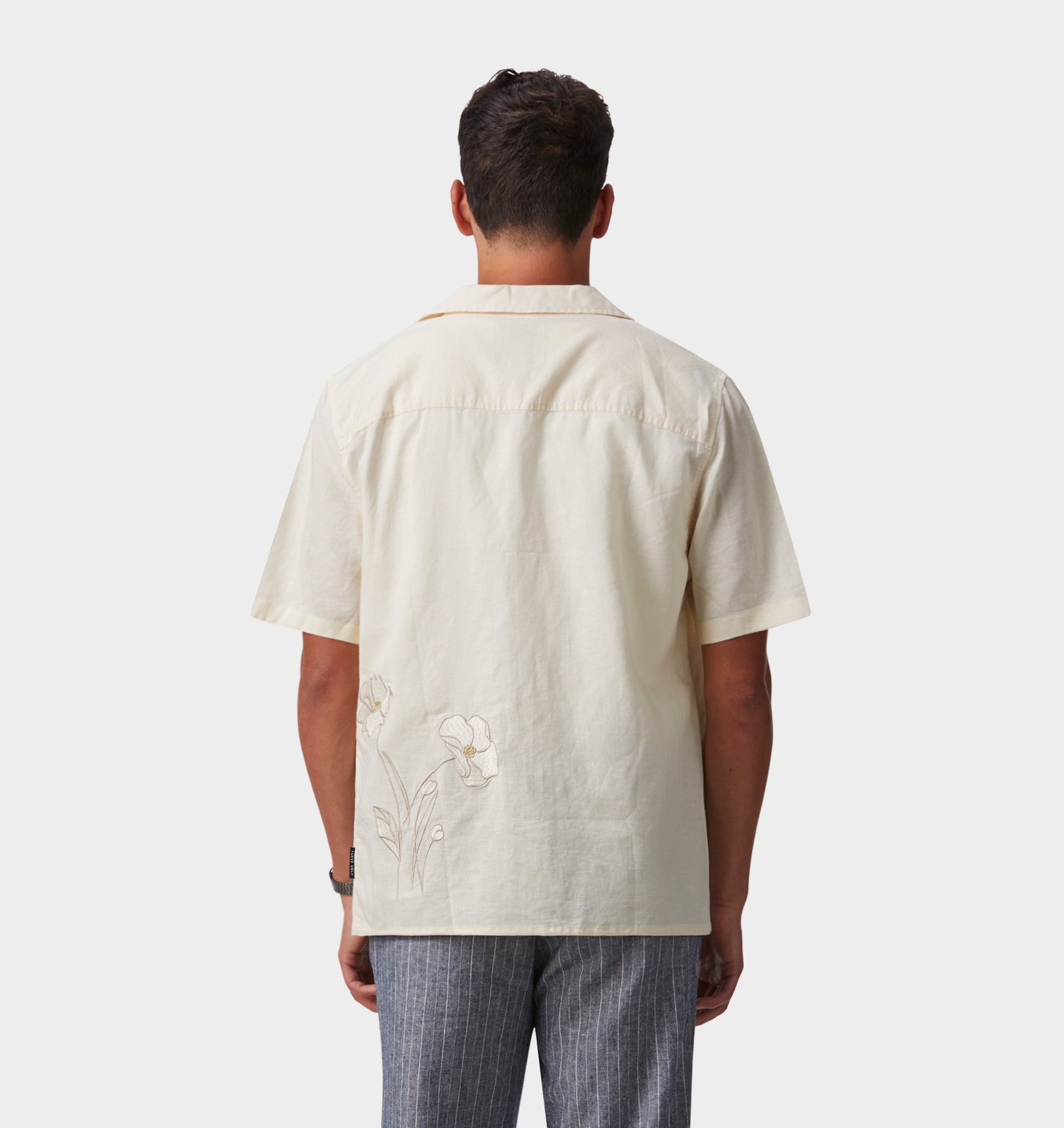 Botanica Linen Cuban Collar SS Shirt - Off White