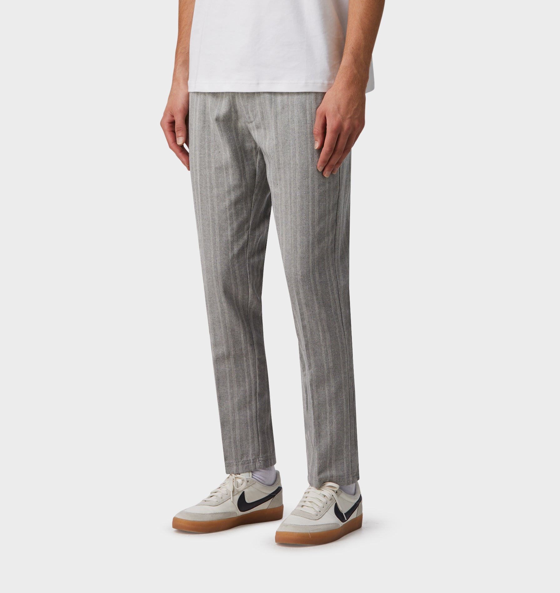 Herringbone Linen Slim Kobe Pant - Tall - Grey