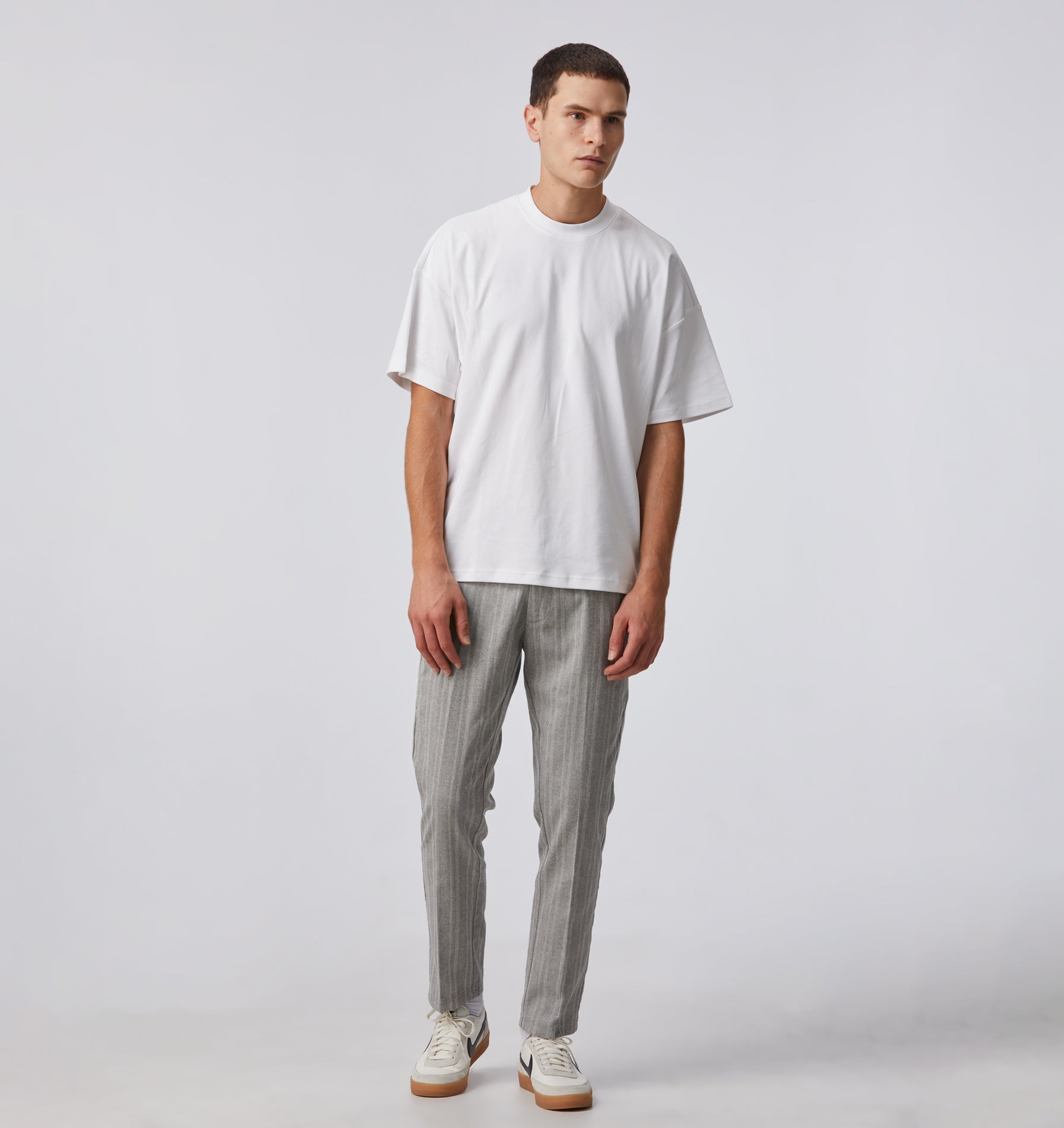 Herringbone Linen Slim Kobe Pant - Tall - Grey