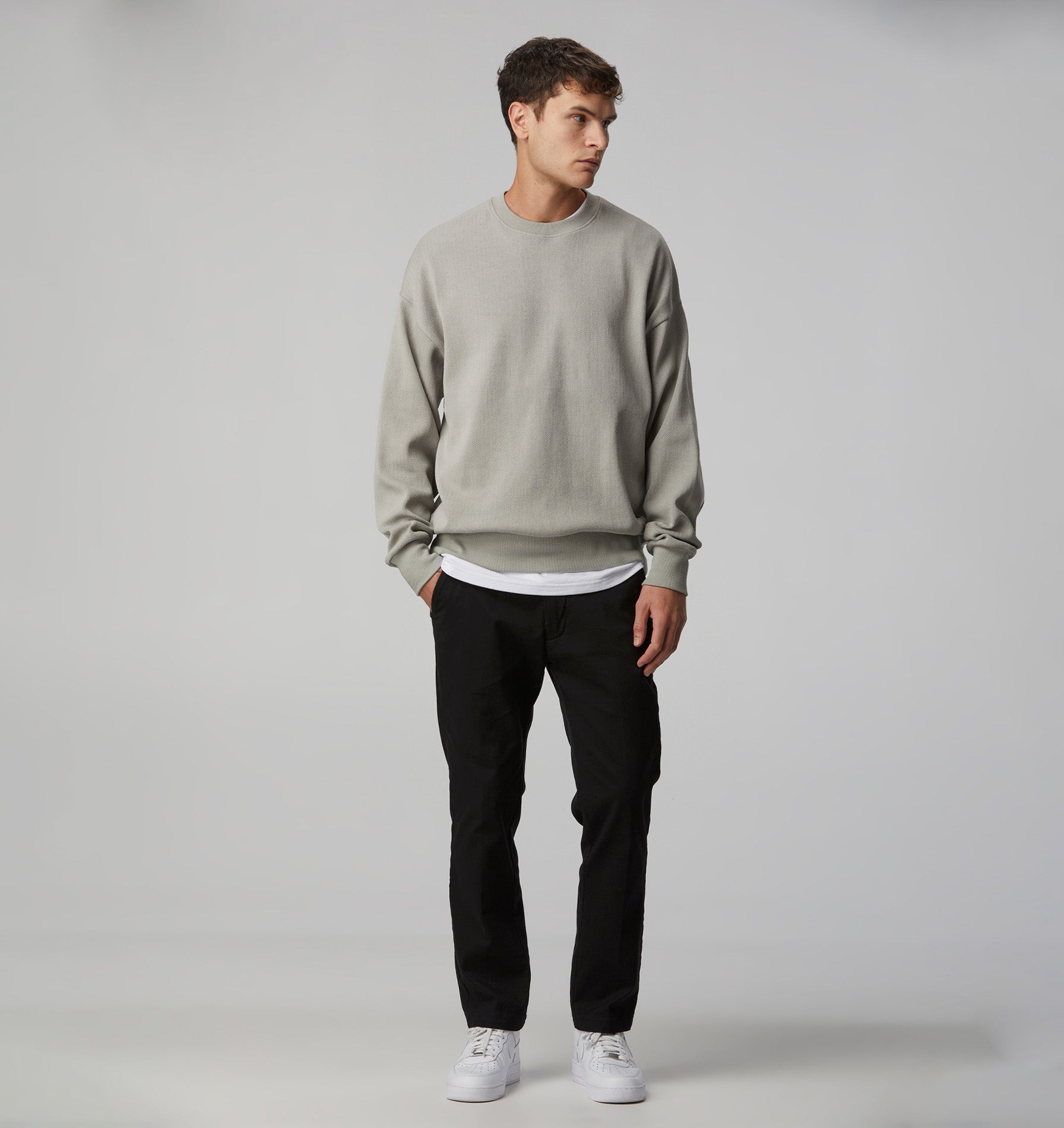 Herringbone Box Crew 2.0 - Light Grey