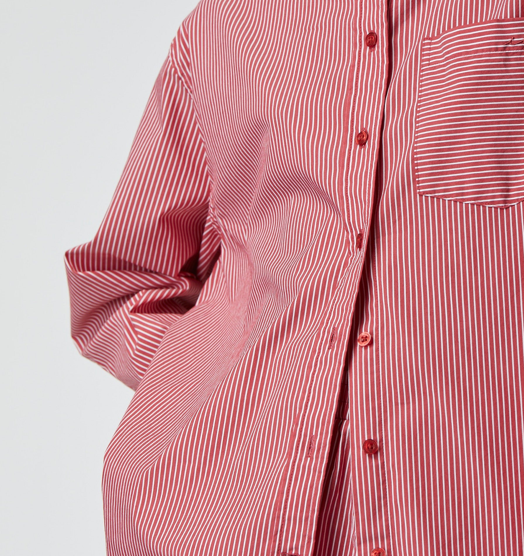 Brooklyn Oversized Shirt - Red Stripe