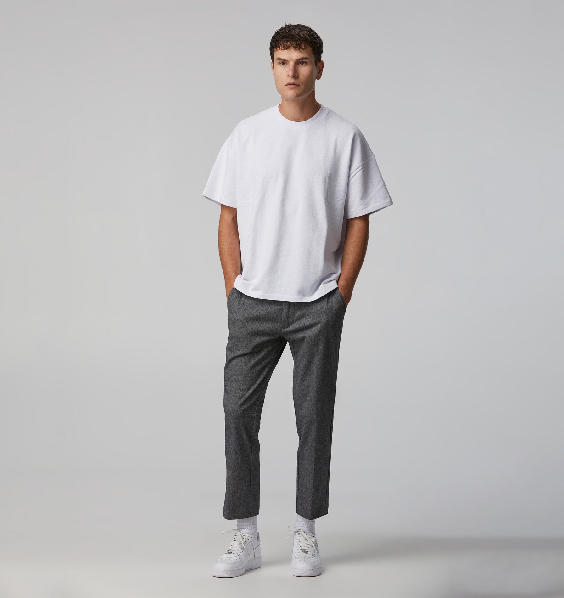 Slim Kobe Pant - Charcoal Herringbone