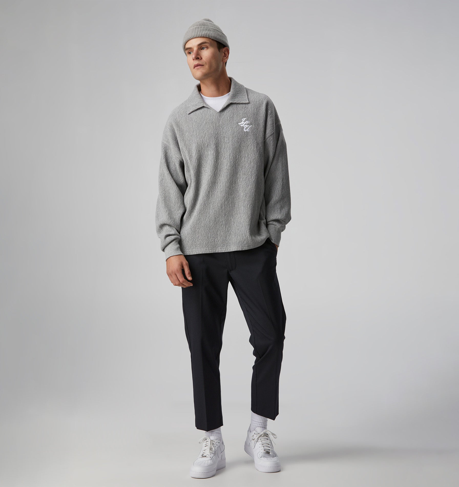 Josiah LS Polo - Vintage Grey