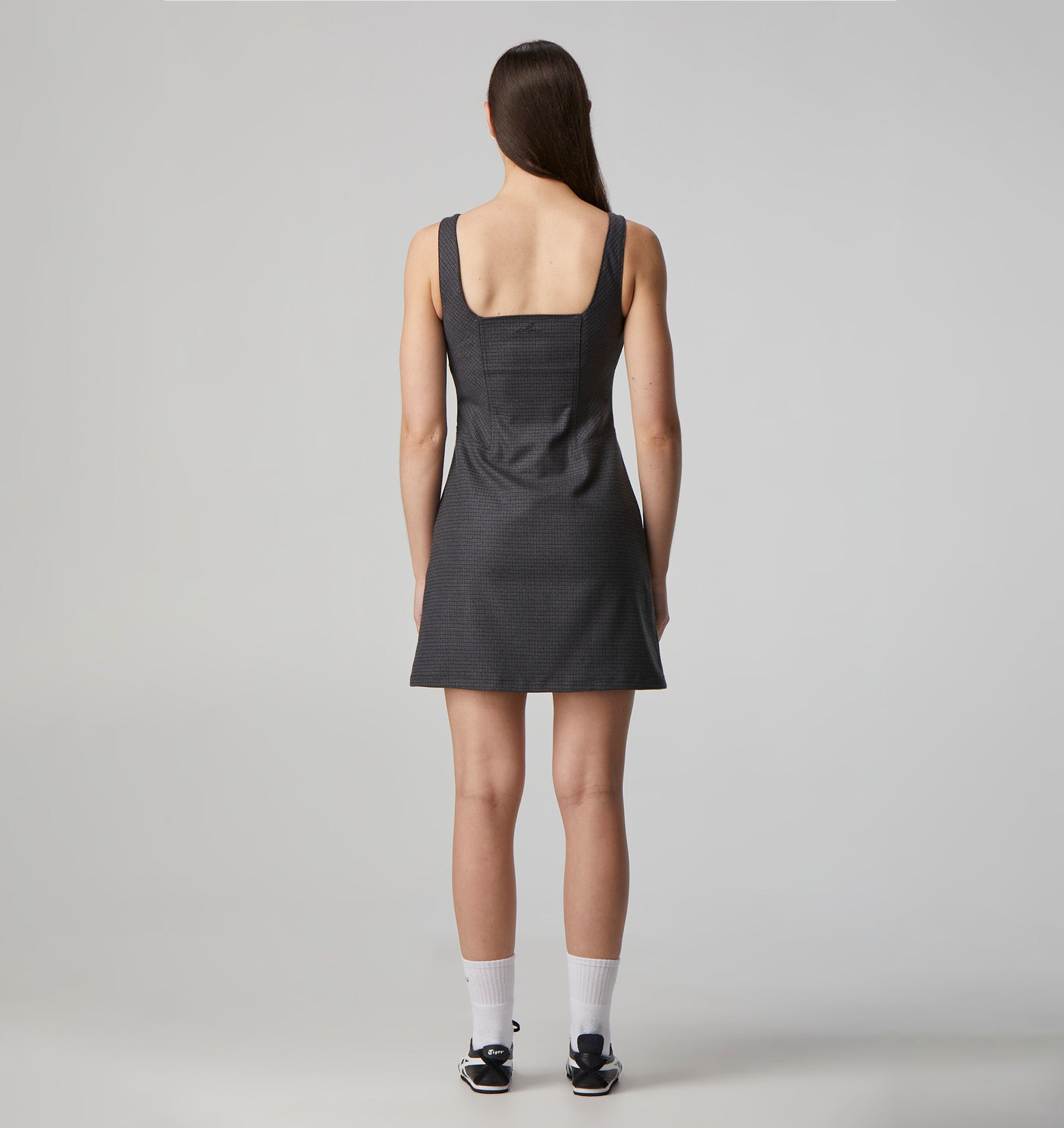 Vita Dress - Charcoal/Blue check