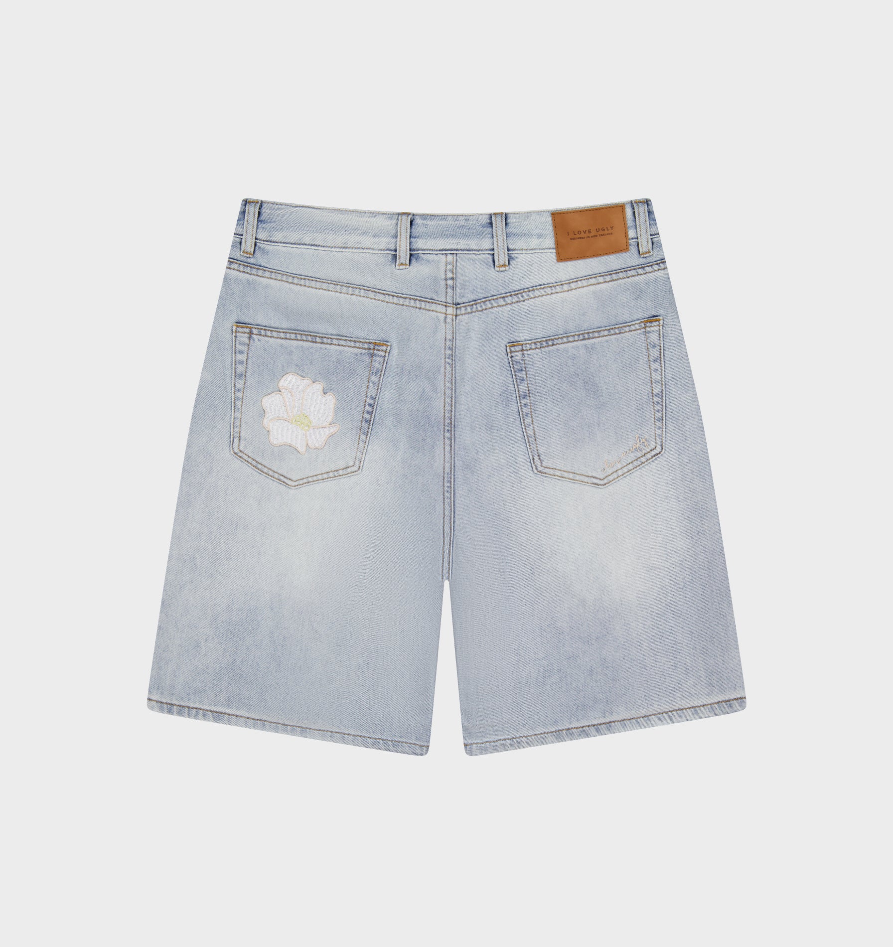 Pleated Denim Short - Light Vintage Blue