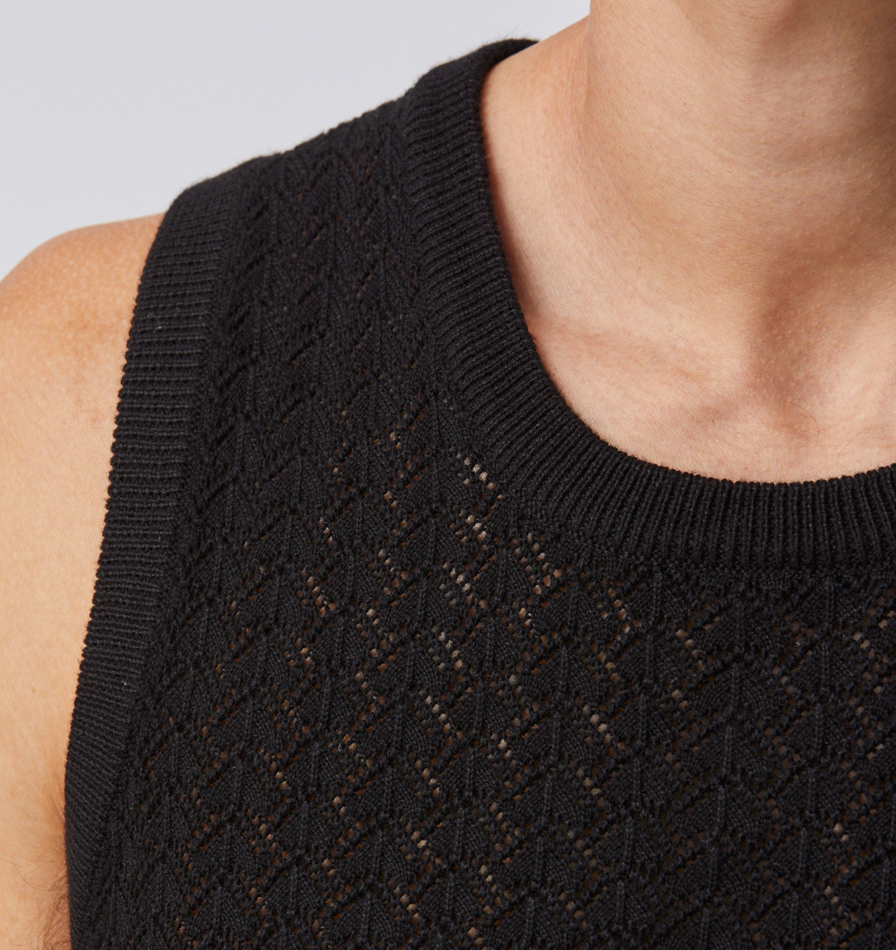 Chevron Knit Tank - Black