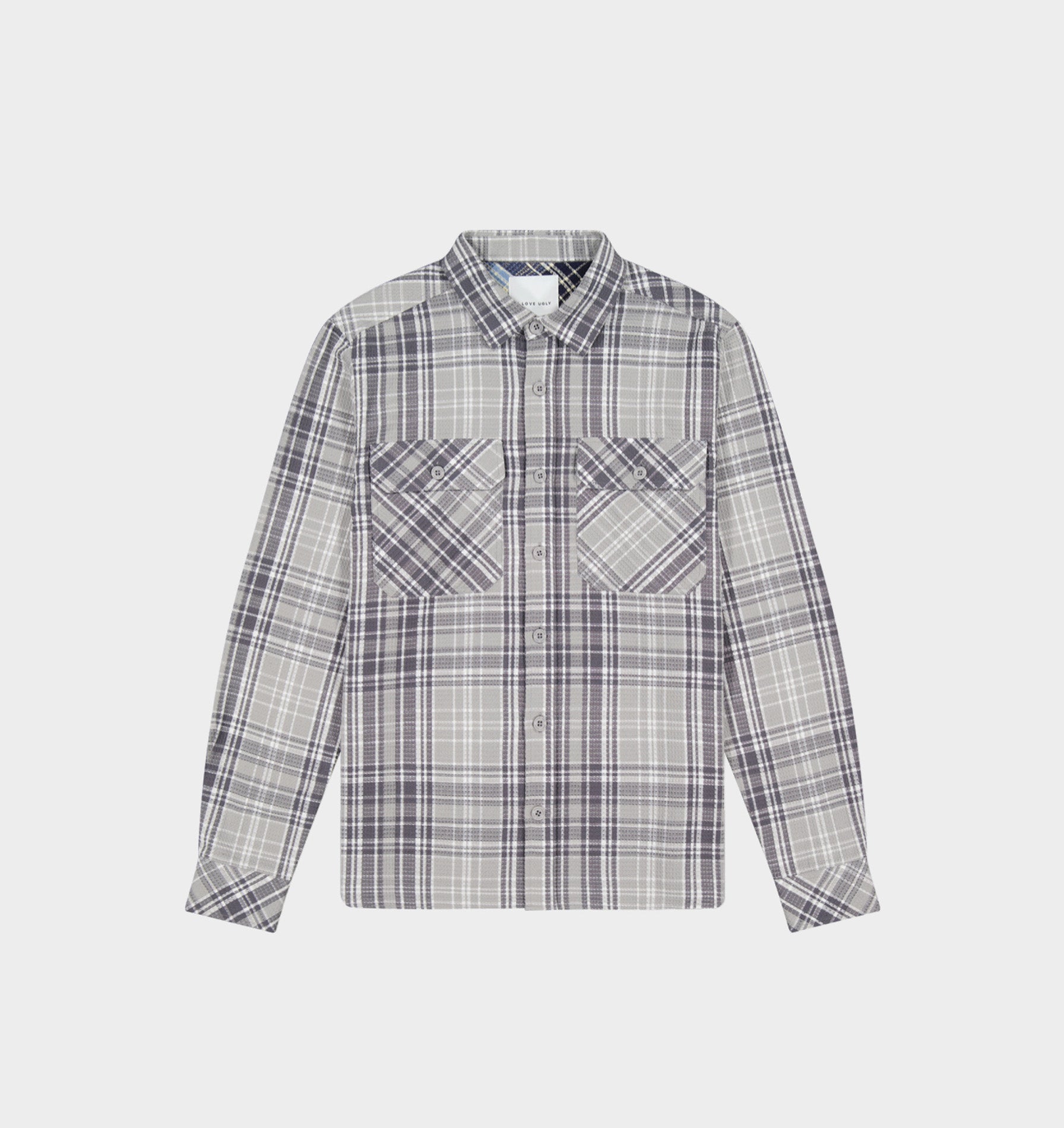 Check Waffle Shirt - Grey