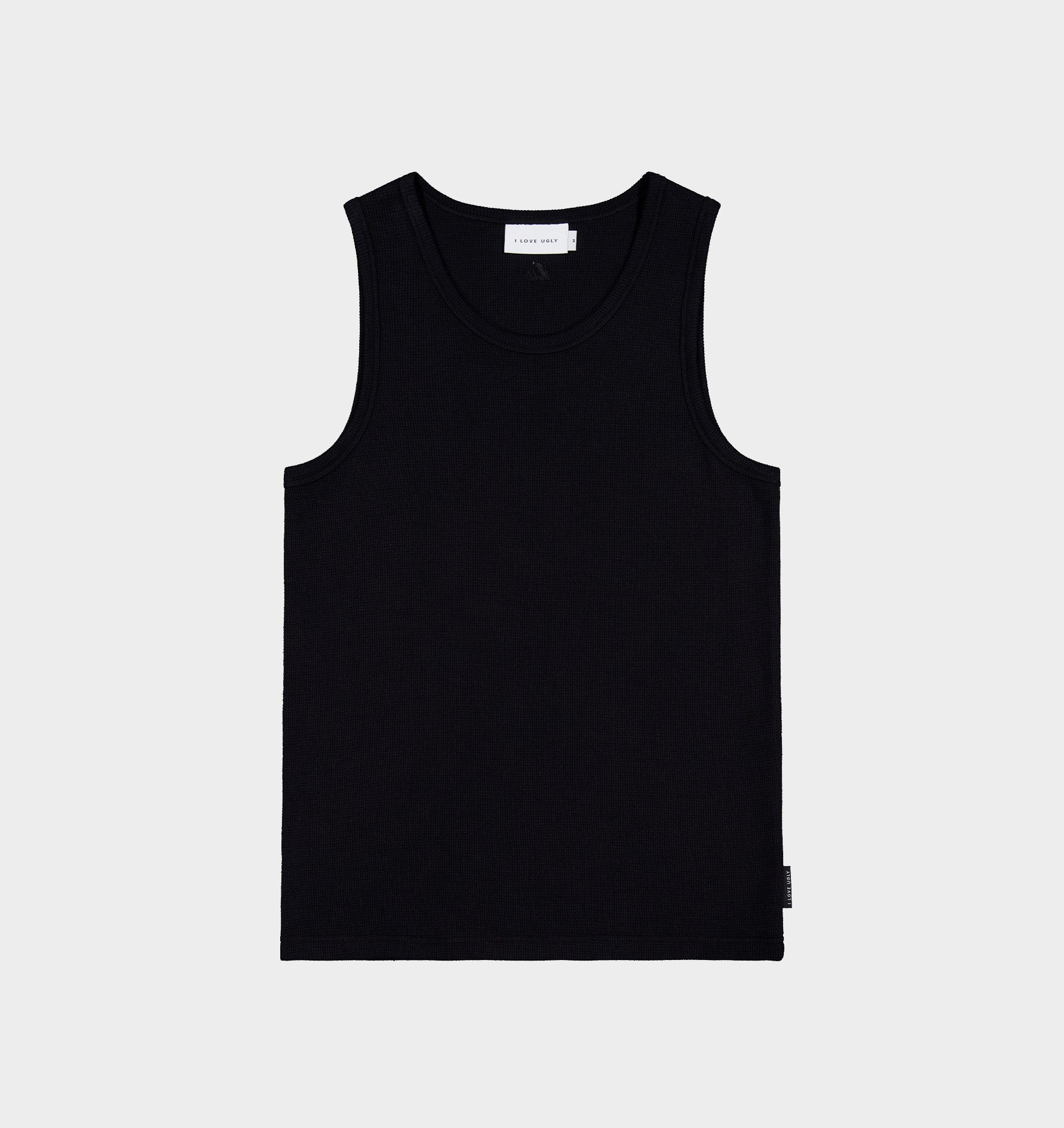 Waffle Tank Top - Black