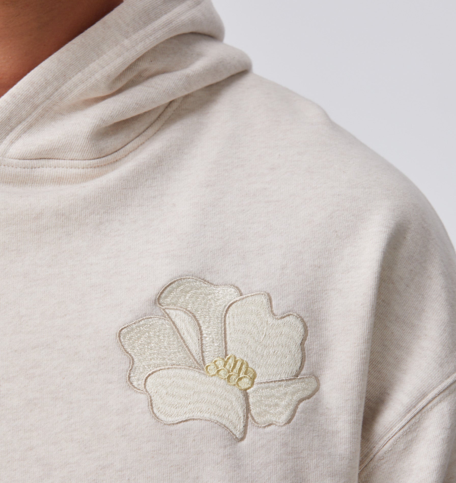 Botanica Embroidered Box Hood - Oatmeal