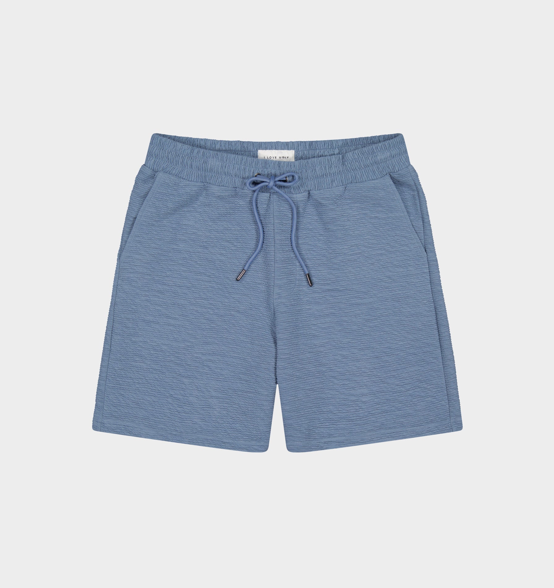 Ridged Trackie Short - Steel Blue