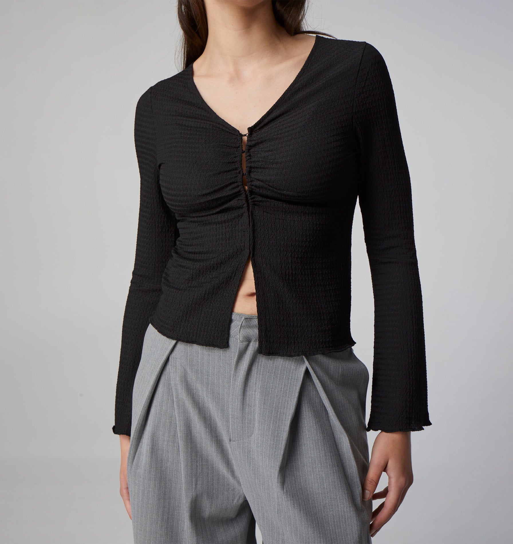 Paris V-Neck Top - Black