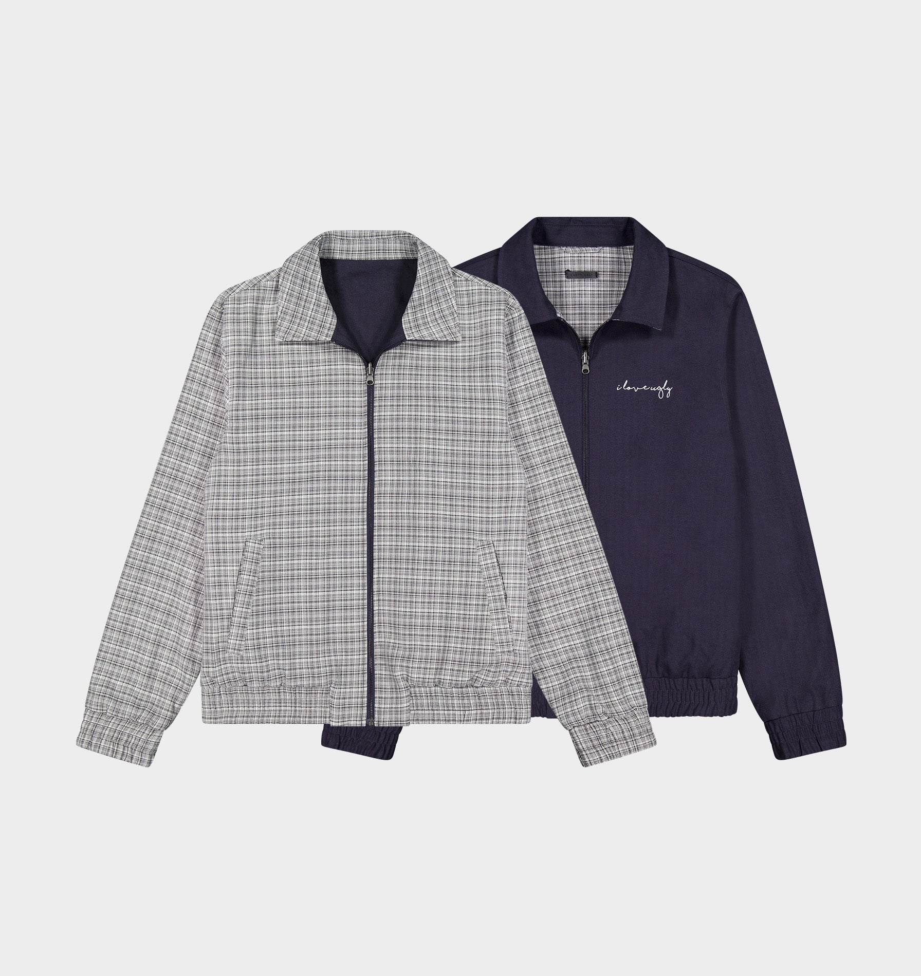 Reversible Emerson Jacket - Navy/Grey Check