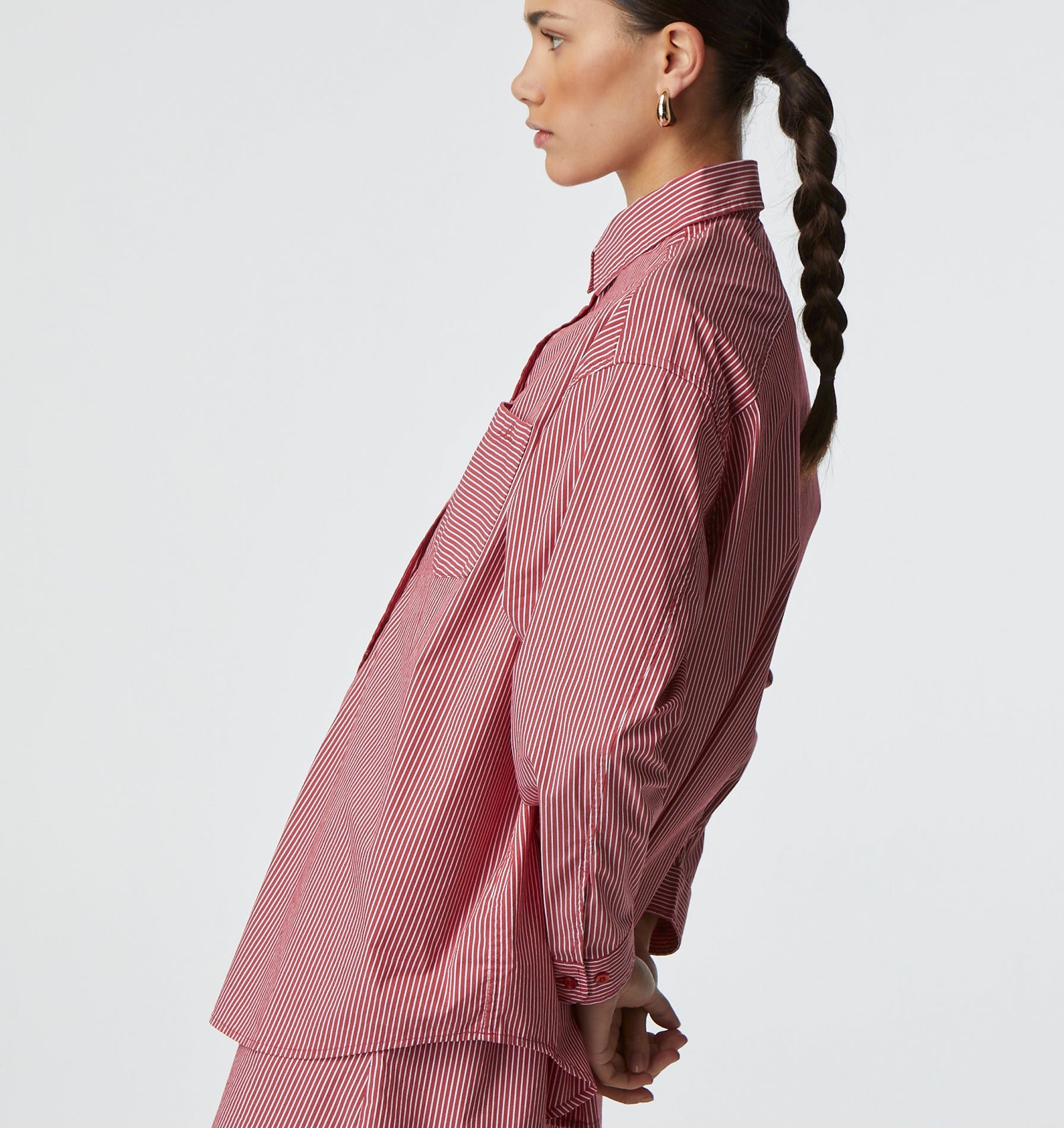 Brooklyn Oversized Shirt - Red Stripe