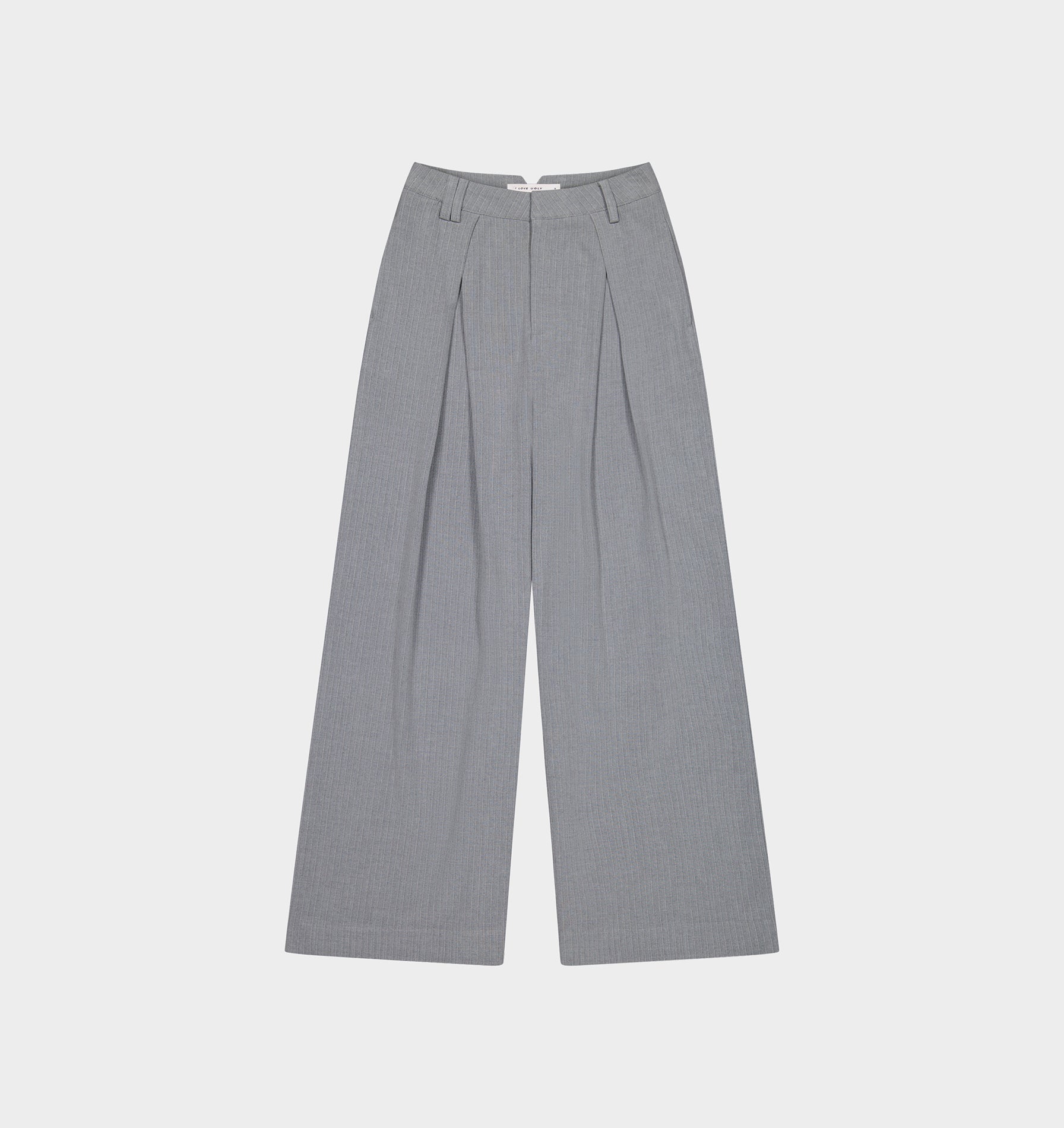 Pleat Pant - Grey Pinstripe