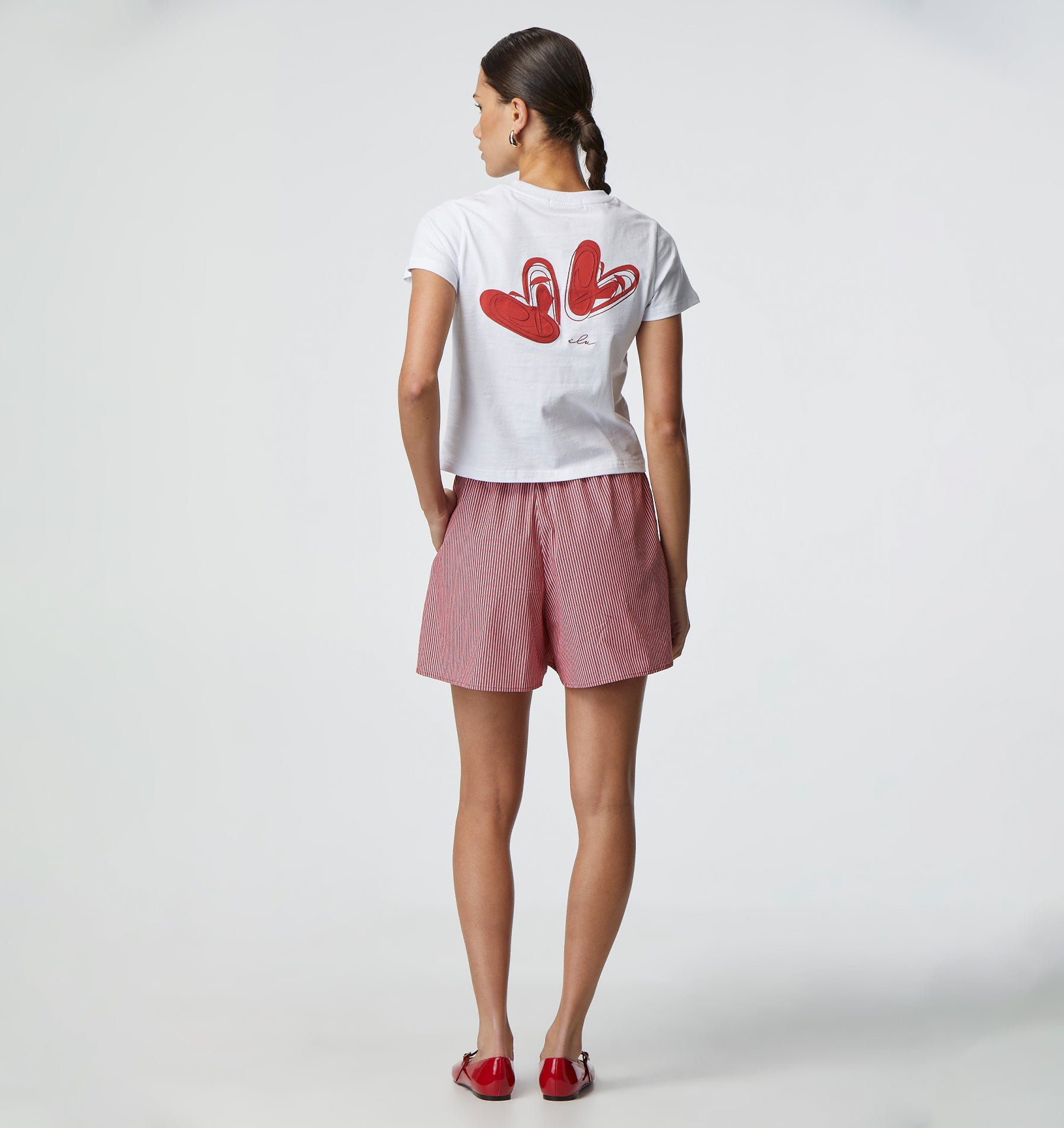 Olivia Stripe Short - Red Stripe