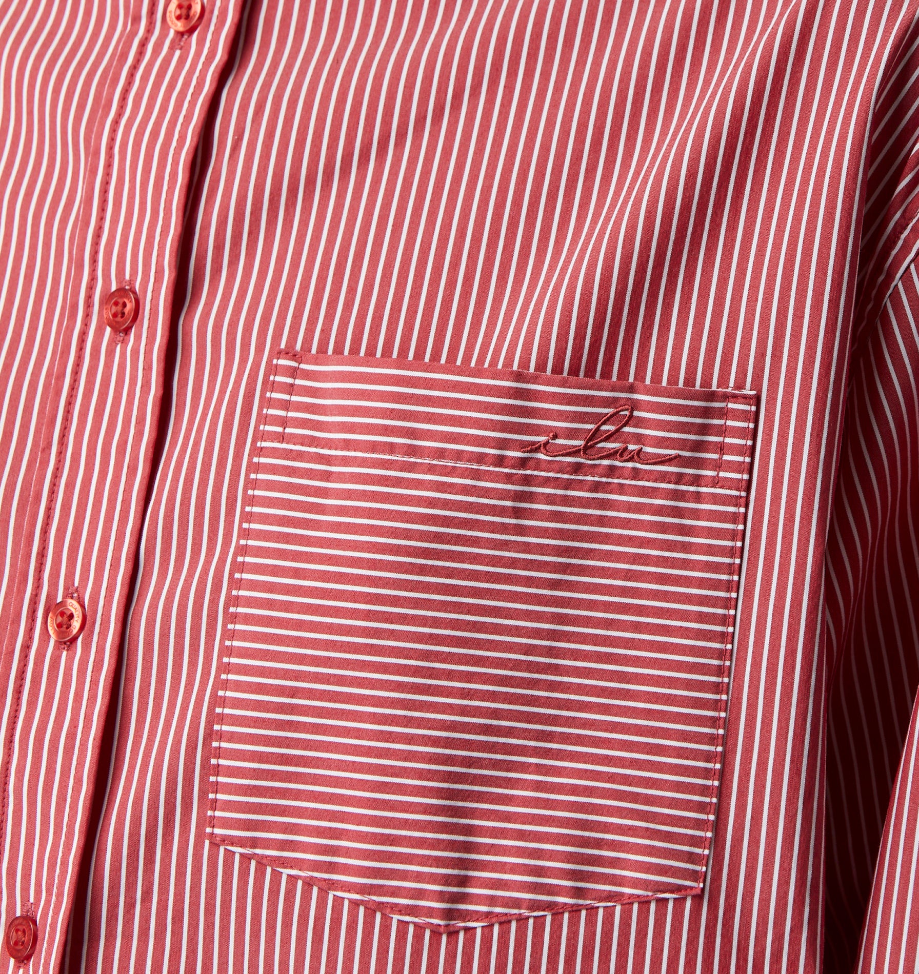 Brooklyn Oversized Shirt - Red Stripe